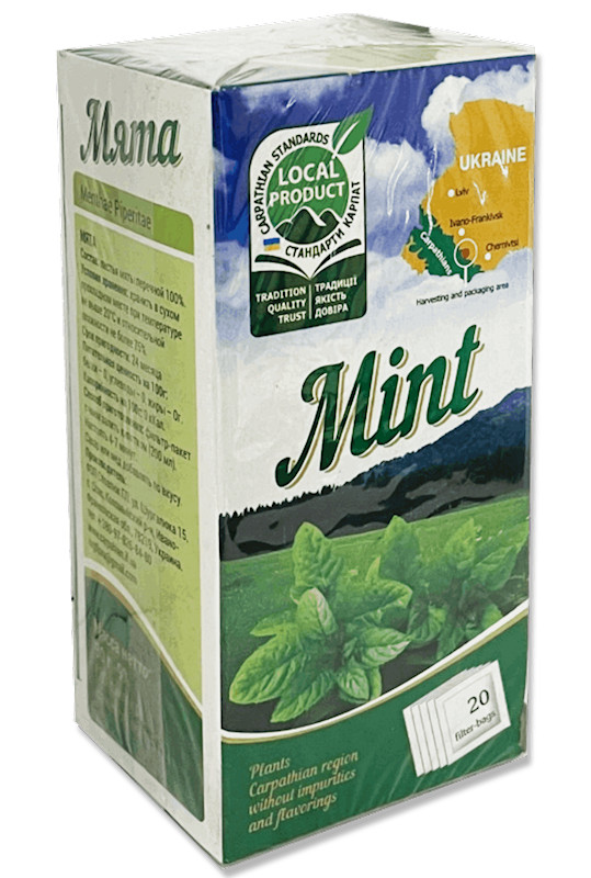 100 Organic Mint Tea Bags, Pure Spearmint Tea, Herbal Tea, Mentha piperita