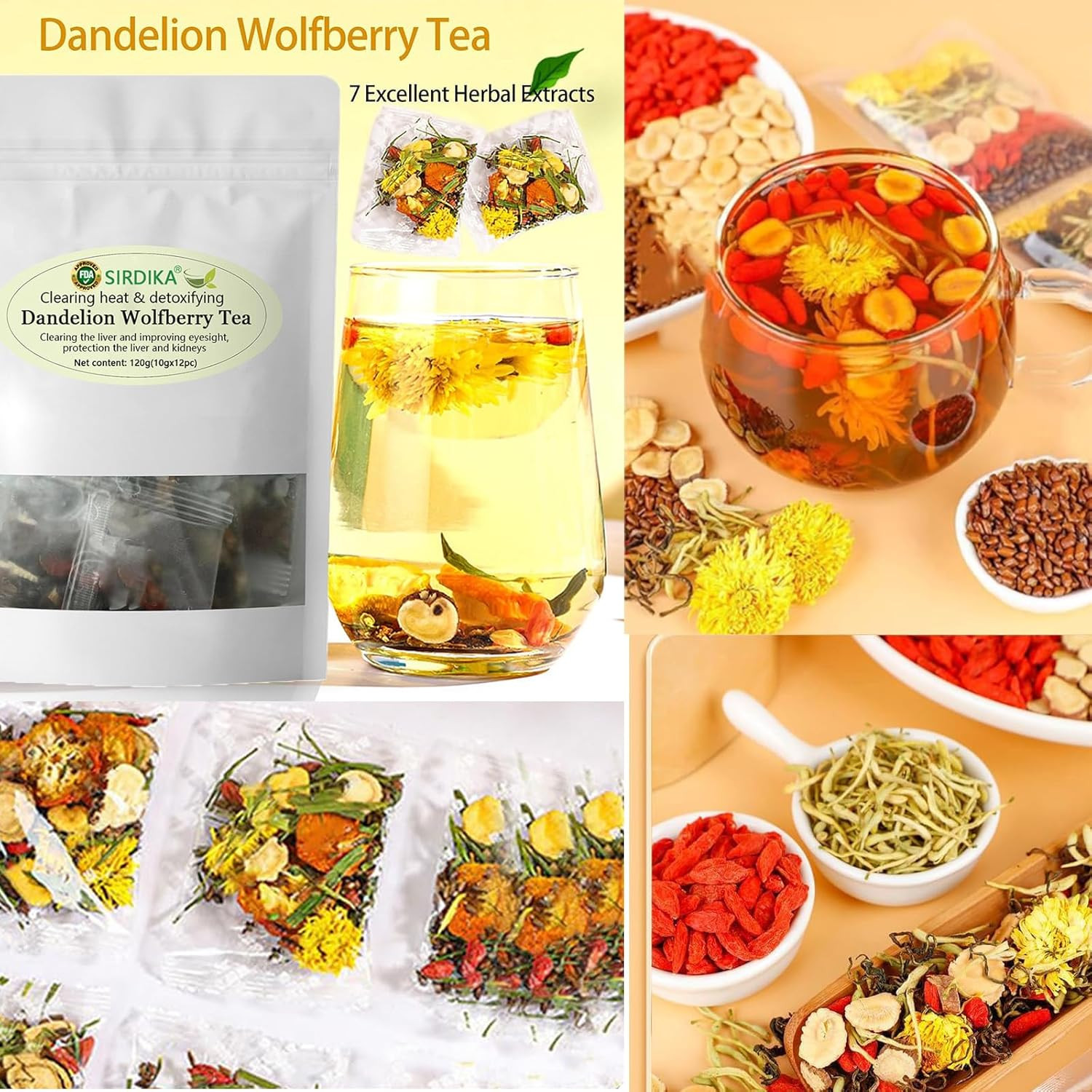 Dandelion Wolfberry Tea Bags – 1 Bag (12 Pcs)