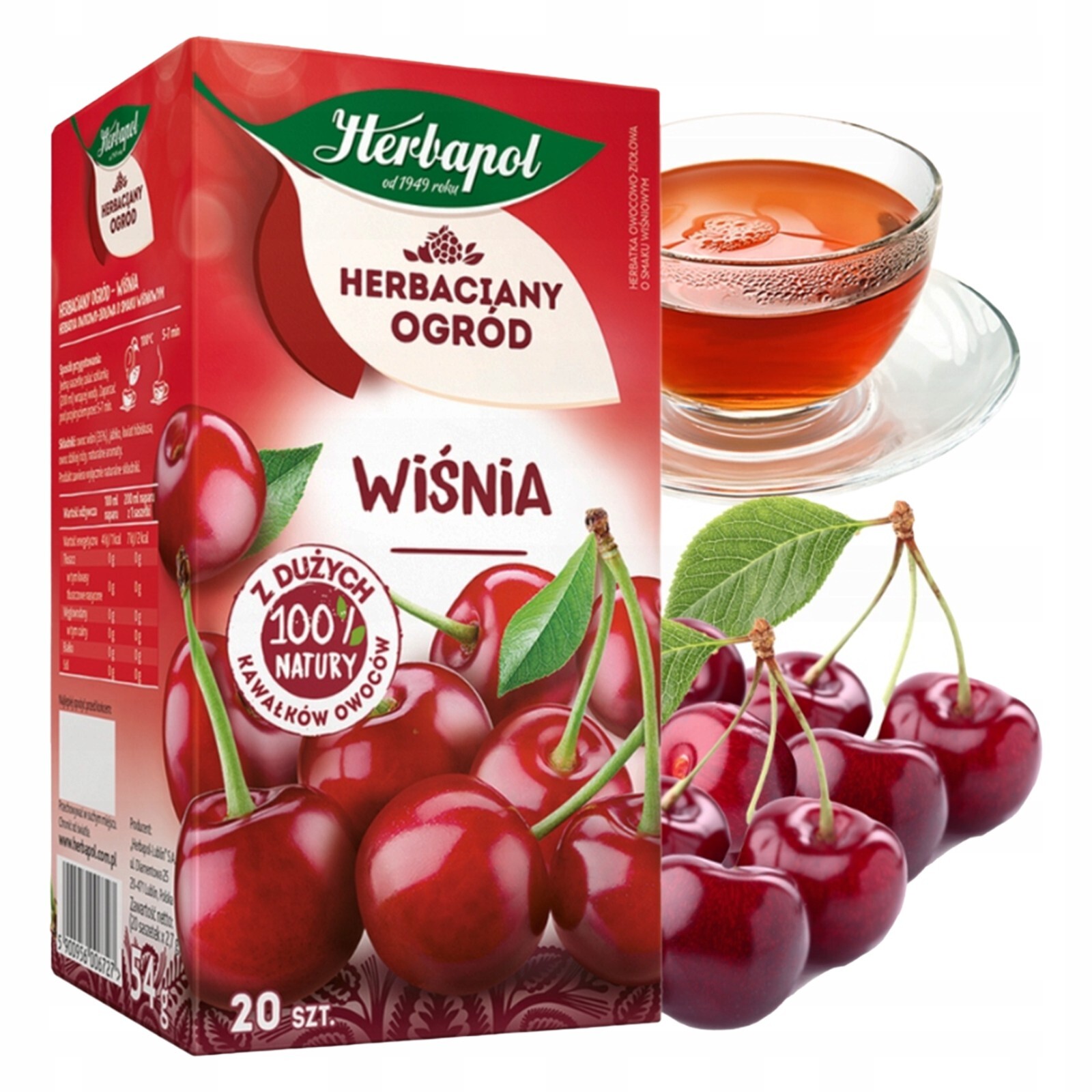 Herbapol Tea Garden – CHERRY – 20 Teabags / 54g / 1.90oz