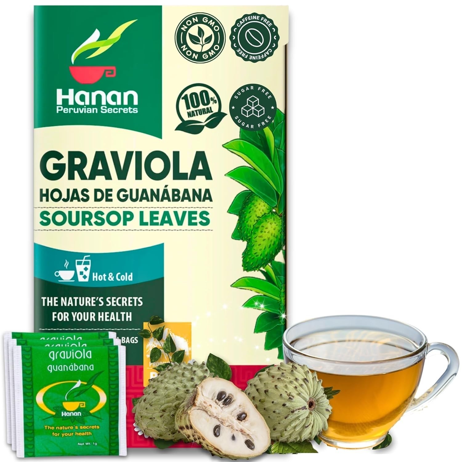 Hojas De Guanabana Graviola Herbal Tea | 100% Natural Soursop Leaves 25 Teabag