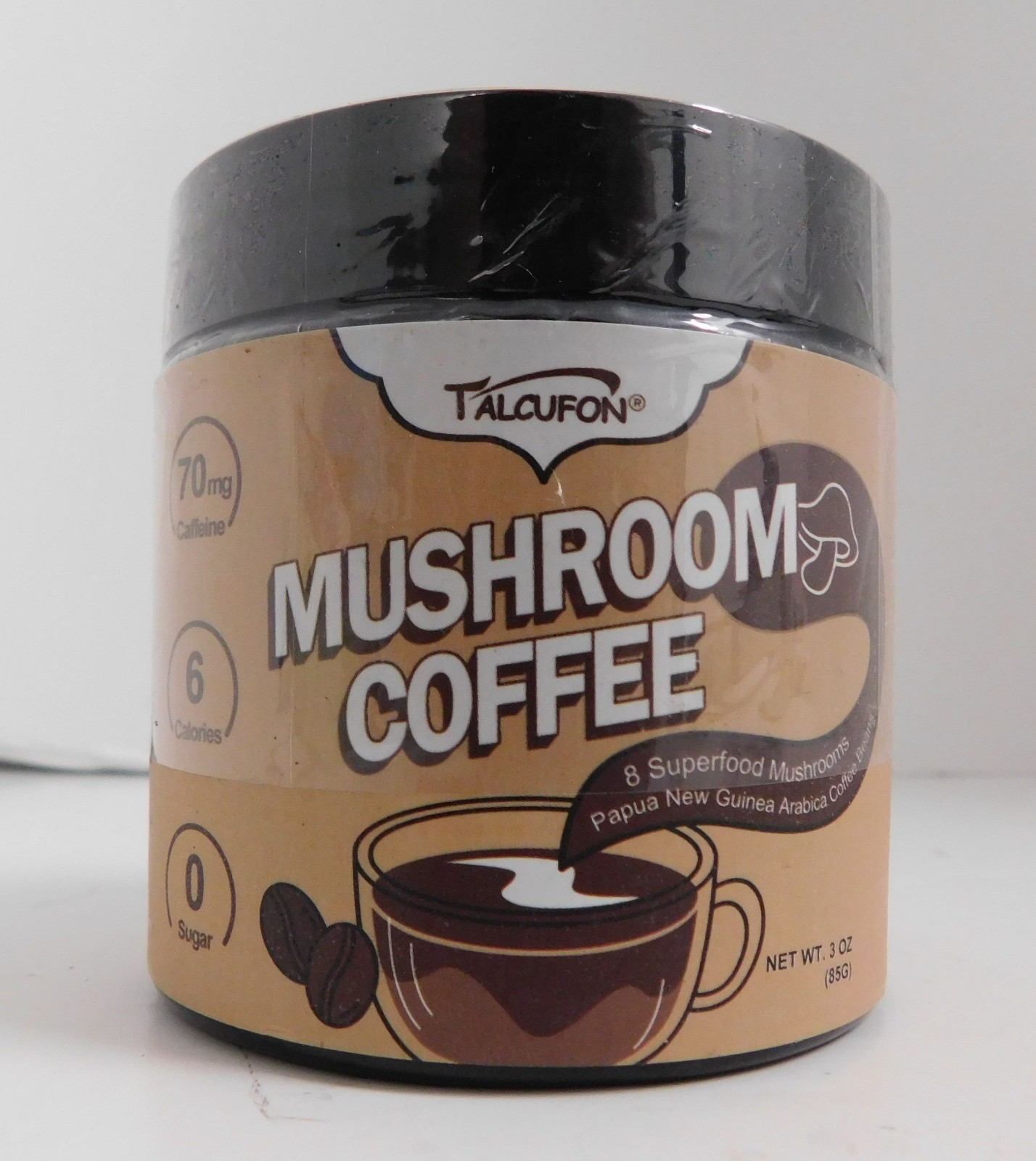 TALCUFON Mushroom Coffee 8 Superfood Mushrooms 3 Oz SEALED