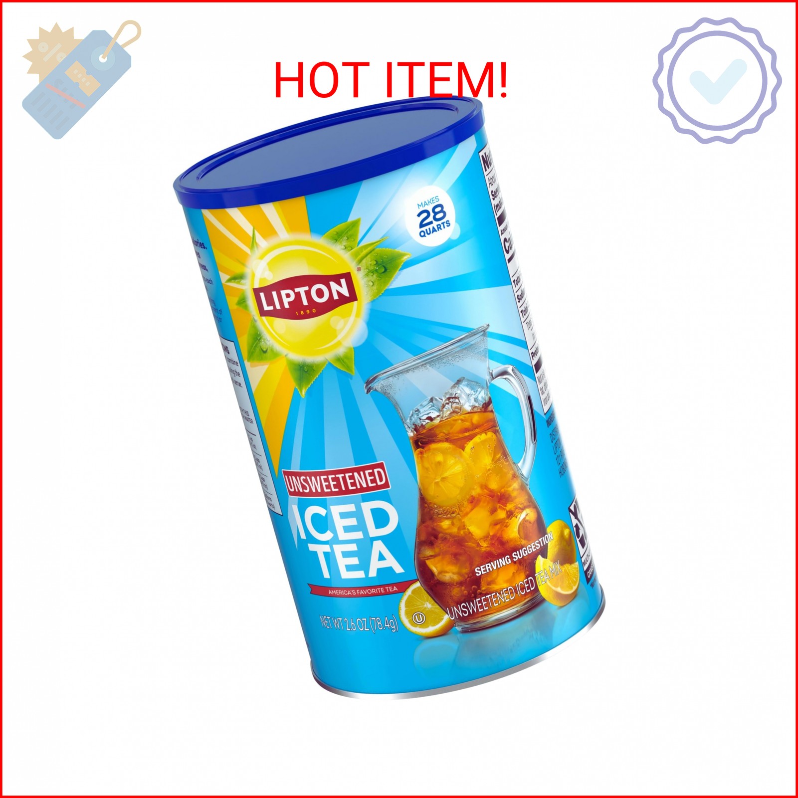 Lipton Unsweetened Iced Tea, Mix, 28 Quarts