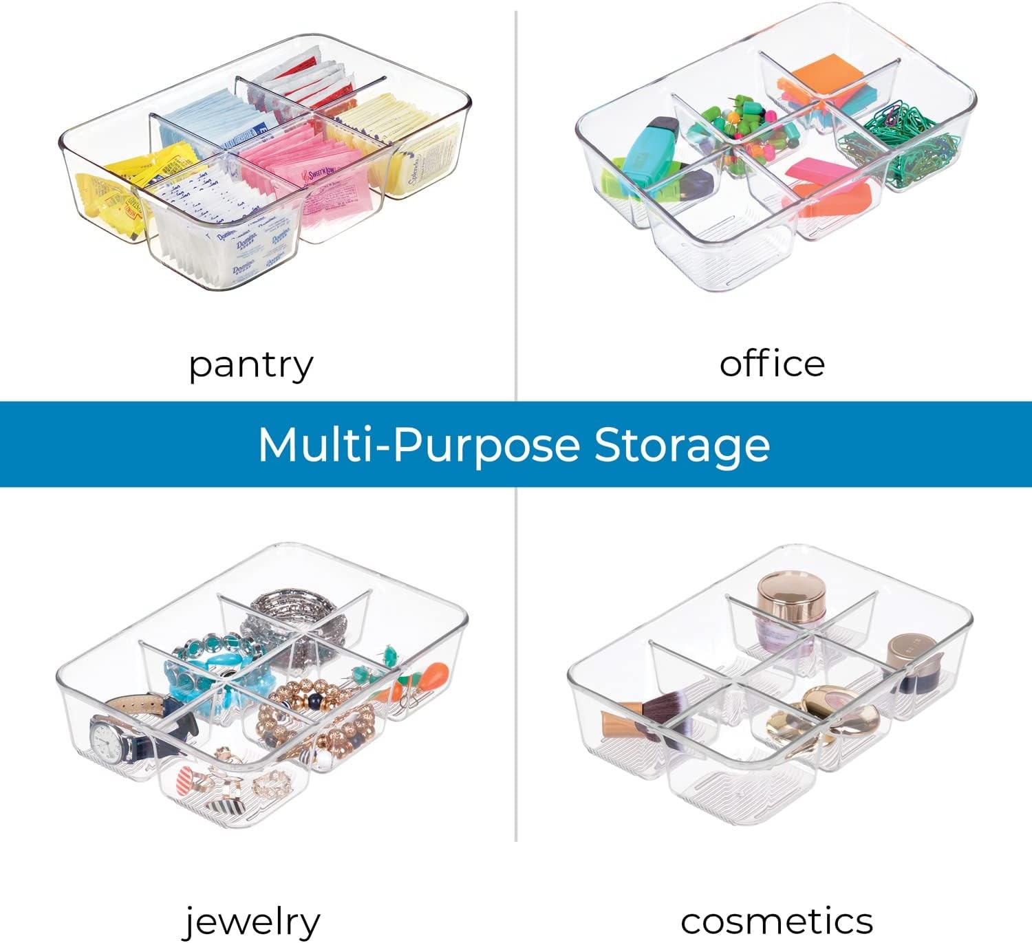 Clear Tea Bag & Sugar Packet Organizer Drawer Cabinet/Kitchen Countertop