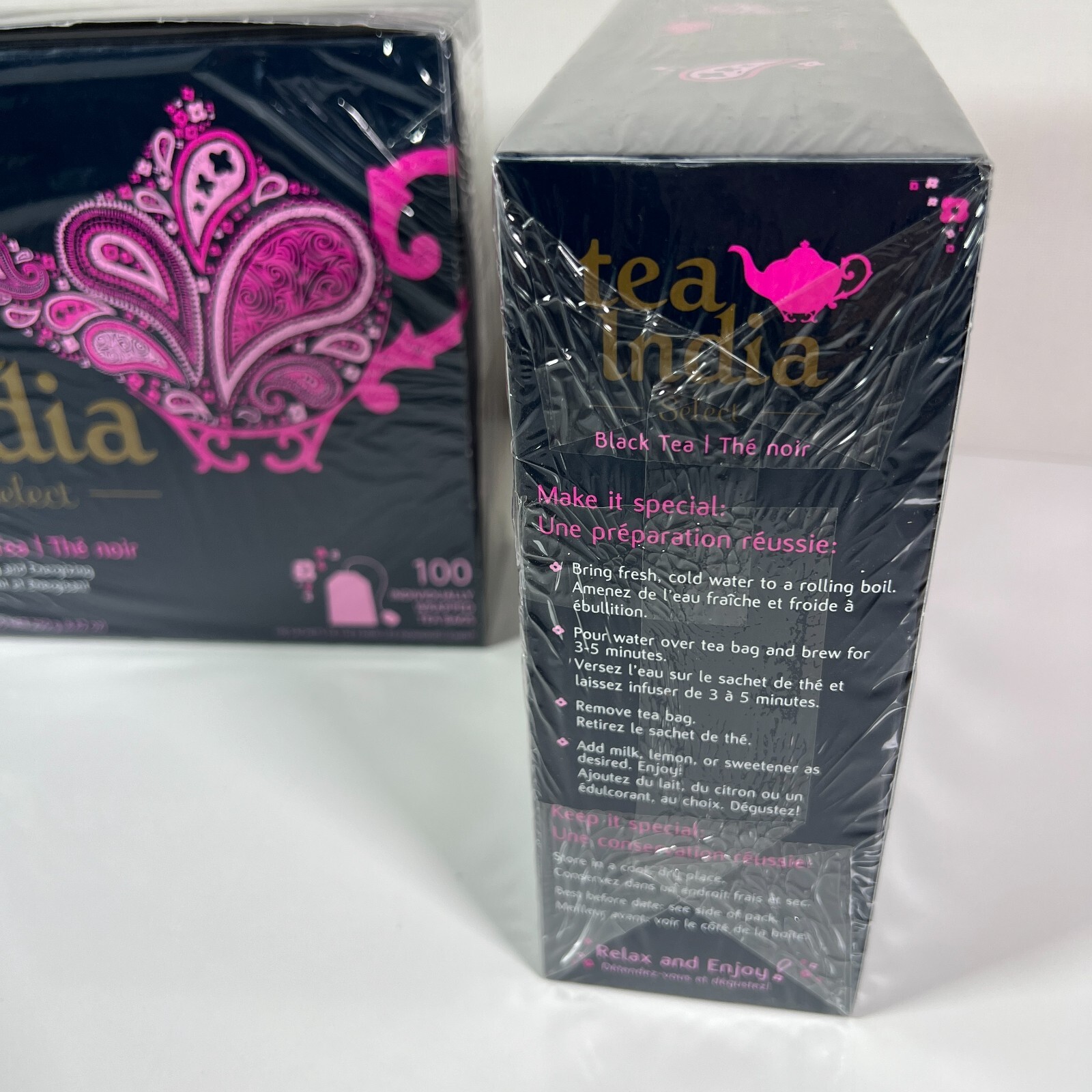 Tea India Select Black Tea Individually Wrapped Tea Bags Lot of 2 x 100 (200)