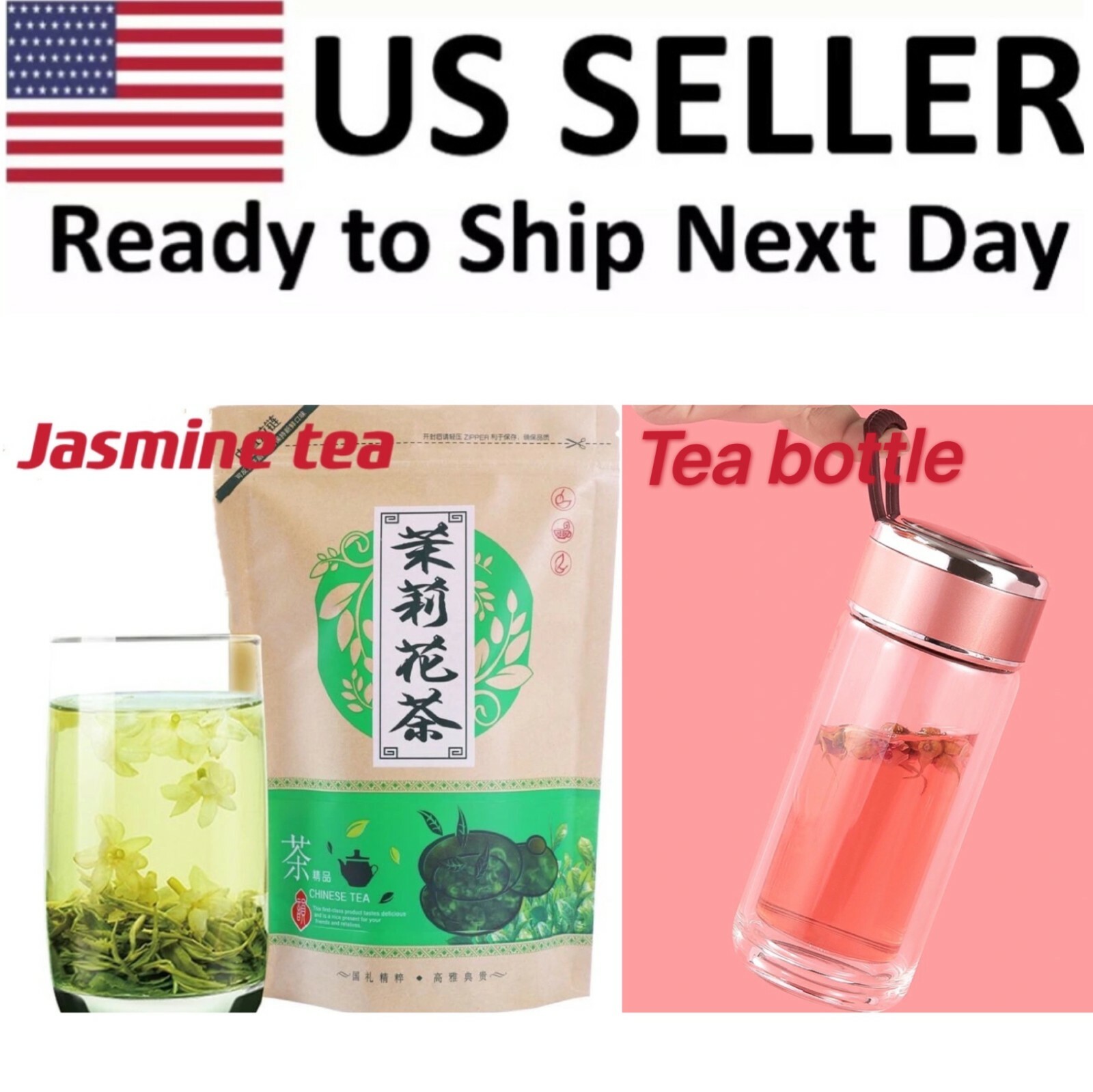 Premium new Jasmine Tea (250g) Bag and Tea bottle(300ml) Health Benefits