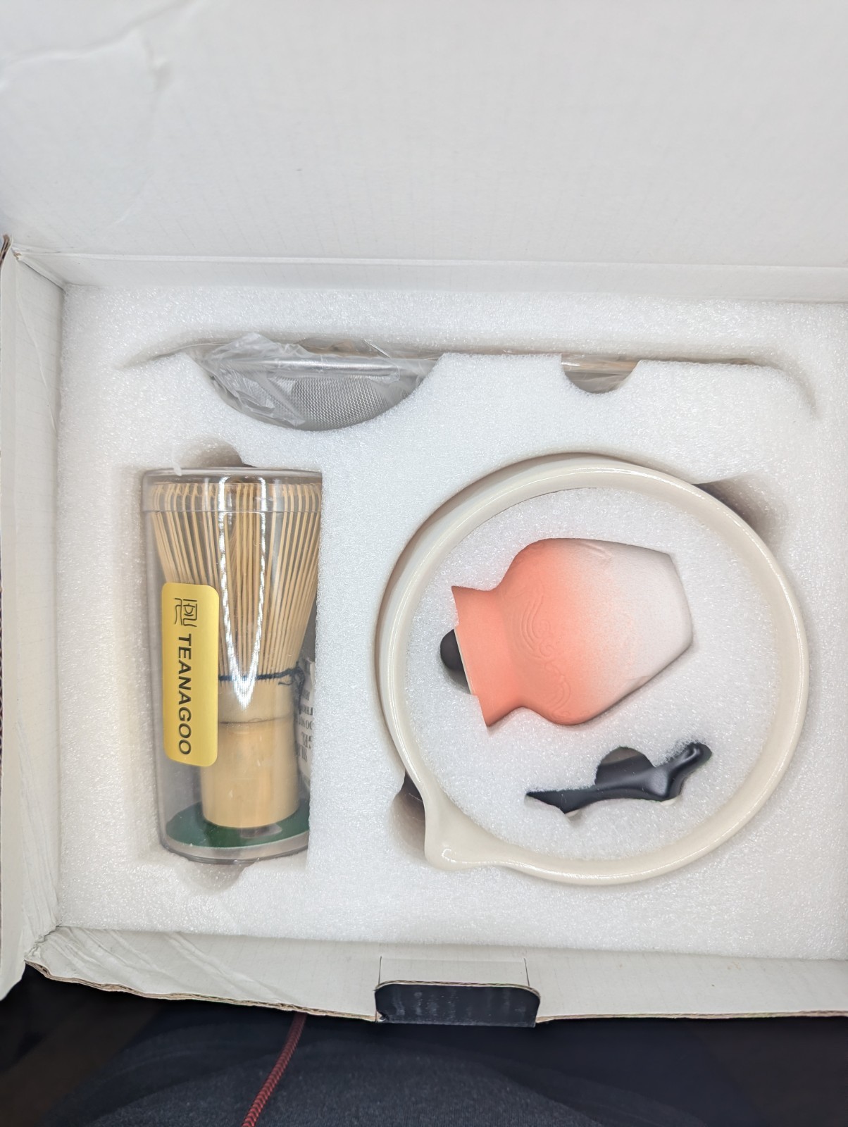 TEANAGOO Matcha Ceremony Set, 7 Piece Set Gradient Pink & White