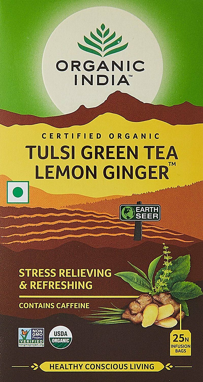 Lemon Ginger Tea EXP.6/2025 Organic India Tulsi 8 BOX 200 BAGS USA OFFICIAL