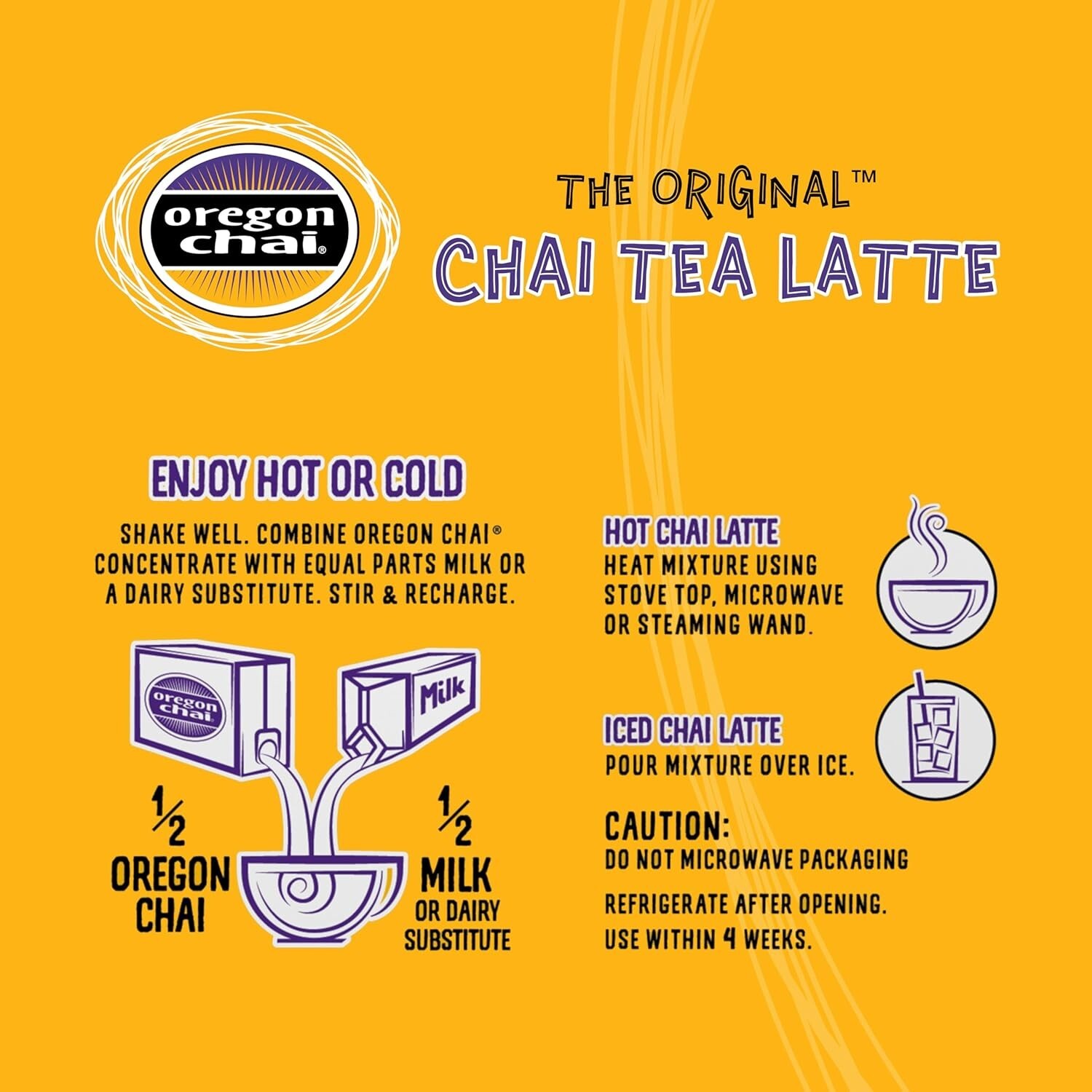 6-Pack Oregon Chai Spiced Chai Tea Latte Concentrate Organic Gluten Free, 32oz