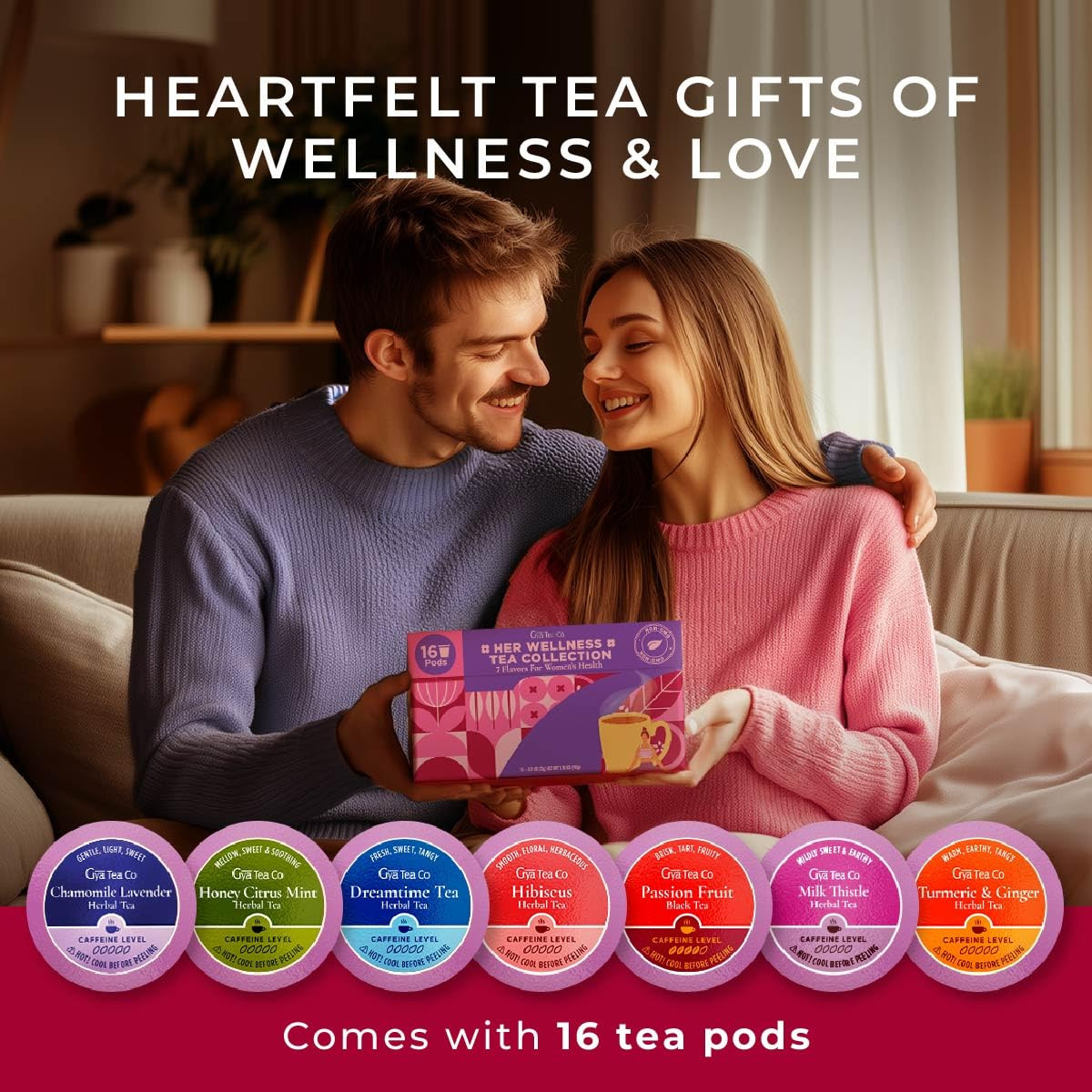 Her Wellness Tea Pod Collection Gift Set (16 Count) – Different Flavors Assorted