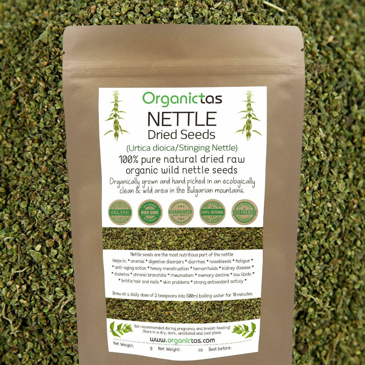Organic STINGING NETTLE SEEDS Tea Loose Wild Harvest Bulgaria Urtica Dioica