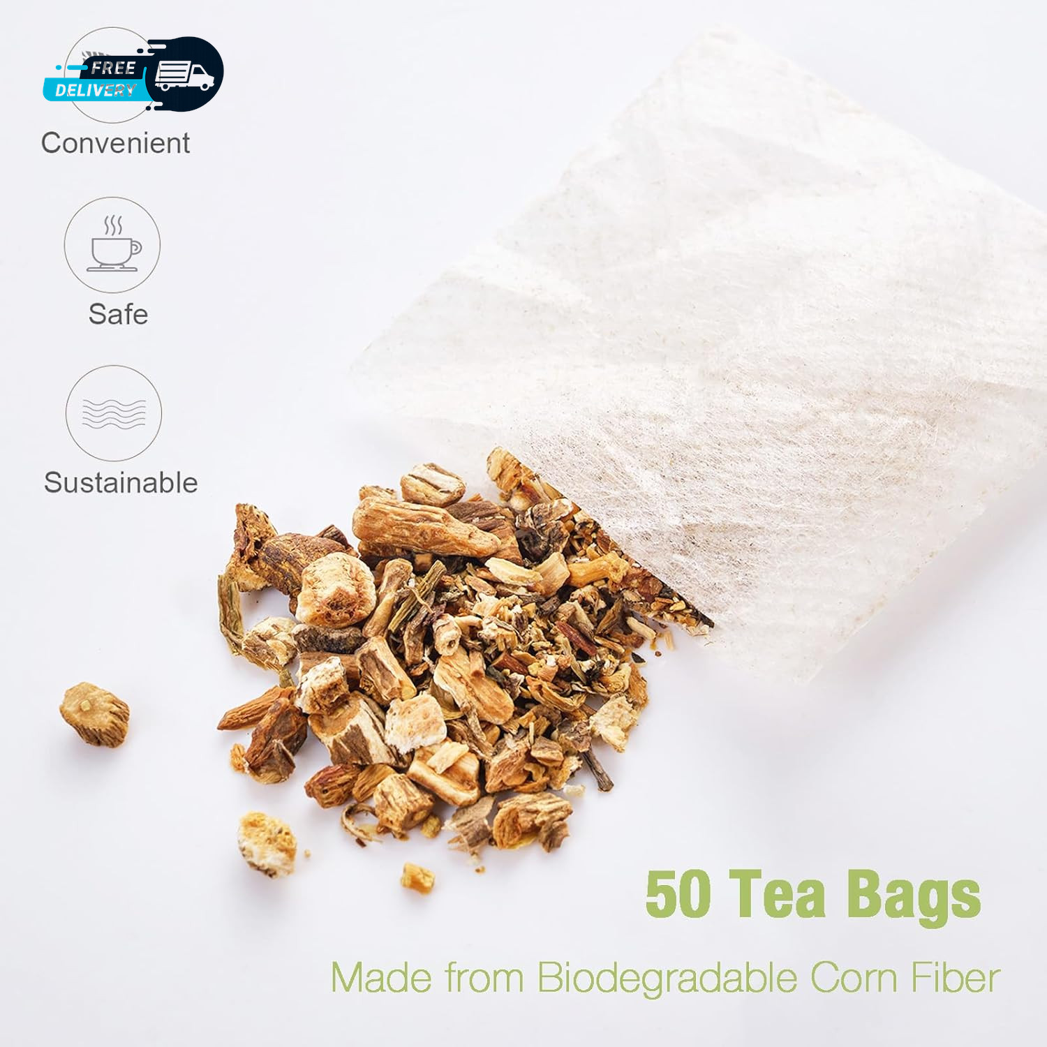 50 Bags Roasted Dandelion Root Tea Bags 2.5/Bags Natural Dried Dandelion Root