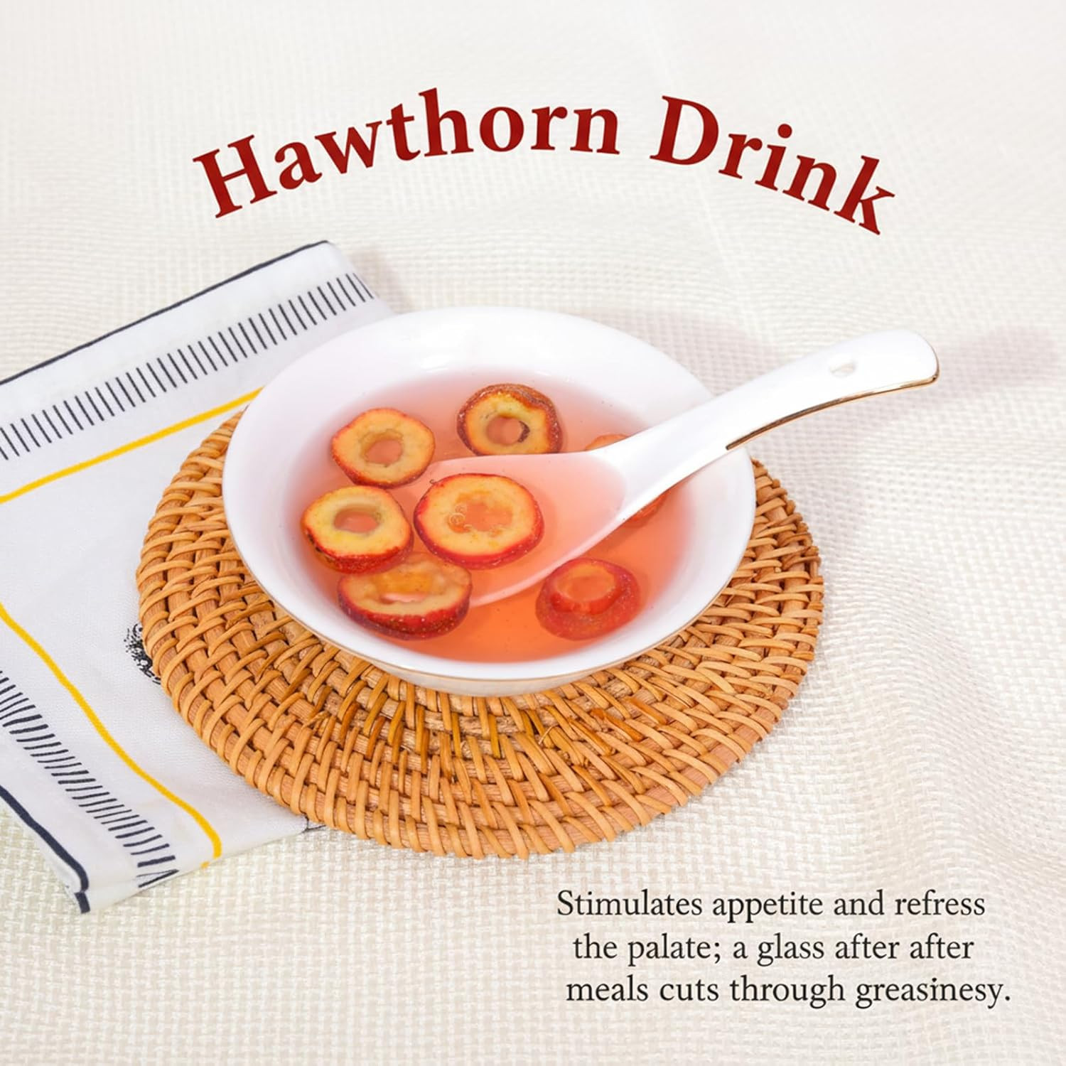 Dried Hawthorn Berry Slices, Fruit Tea Premium Seedless -10.6Oz/300G Hollow Circ