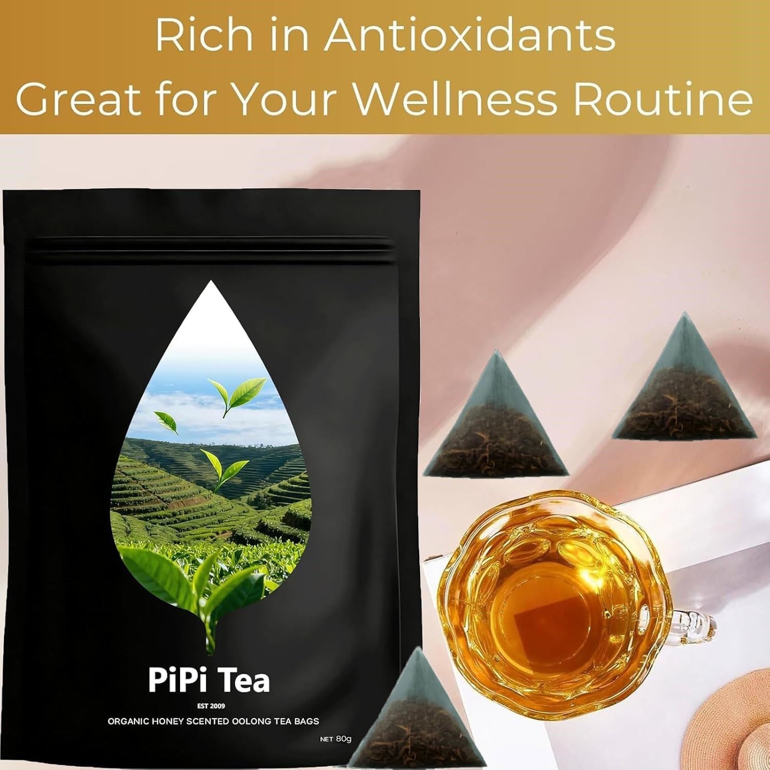 Pipi Tea Oolong,Pipi Oolong Tea,4g*20 Bags Selected Tea Leaves,Cortisol &Calming