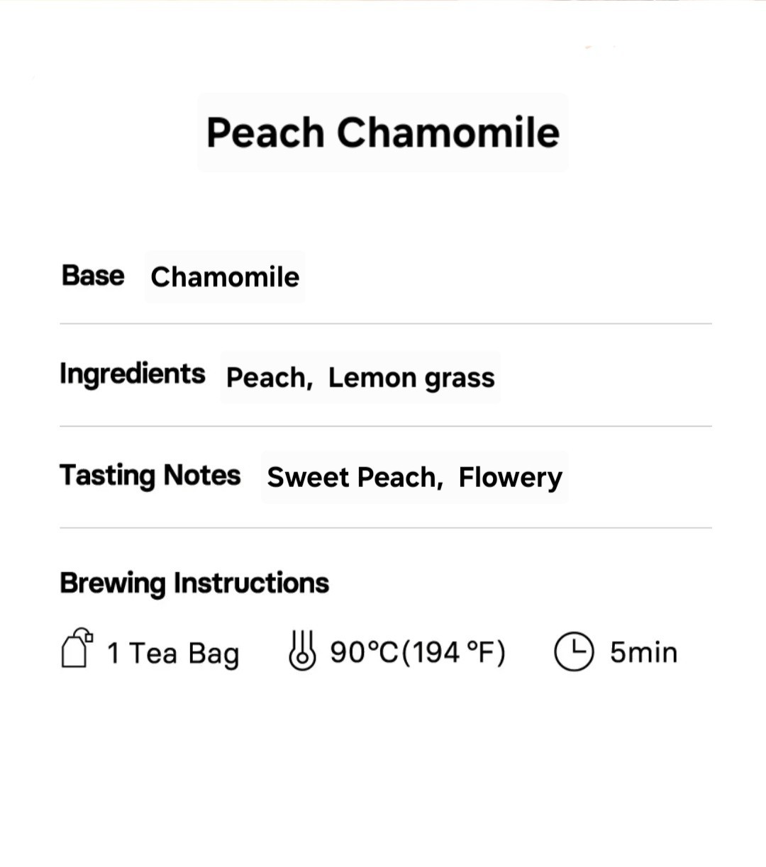 Osulloc Peach Chamomile Tea Fruit Tea Blend, Premium Tea bags 20 count