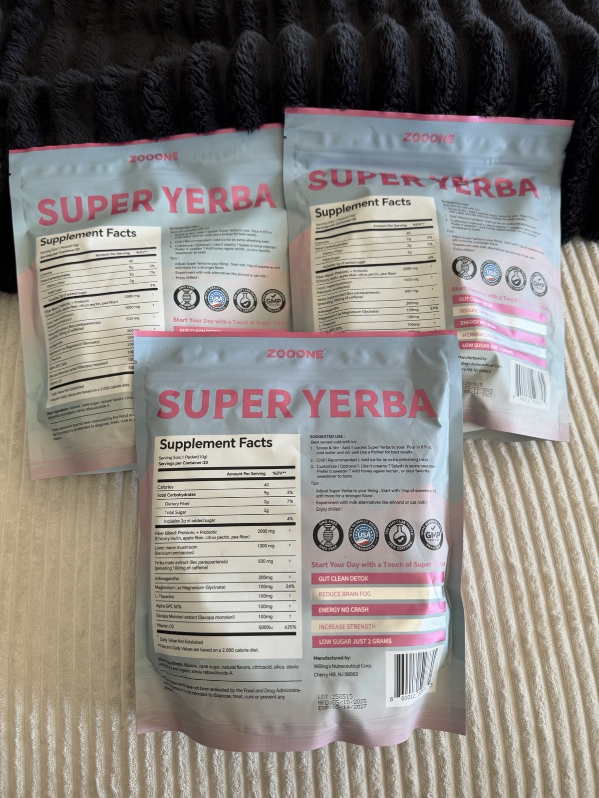 Zooone Super Yerba Instant Powder- Raspberry Lemonade –30 Servings