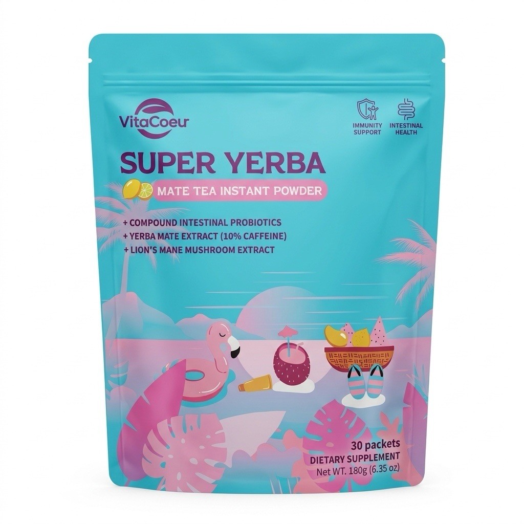 VitaCoeur Super Yerba Yerba Mate Instant Tea Powder, 30 Packets, 180 g