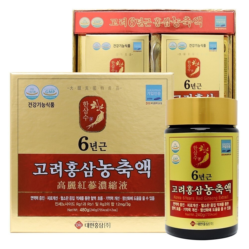 Korean 6-Year Red Ginseng Extract 480g | 대한홍삼 Hansamsoo GMP Certified