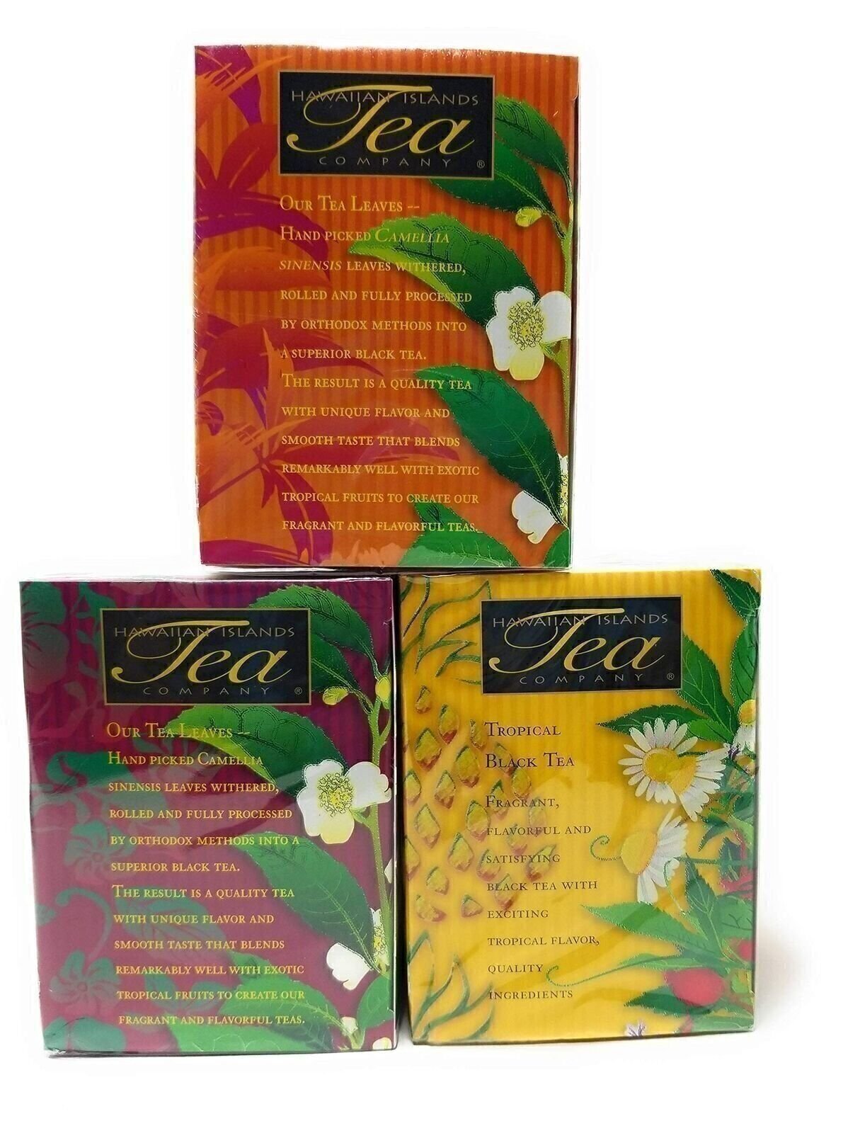 Tropical Tea Gift Set, Mango, Passion Fruit, Pineapple, 60 Tea Bags, 3 Boxes