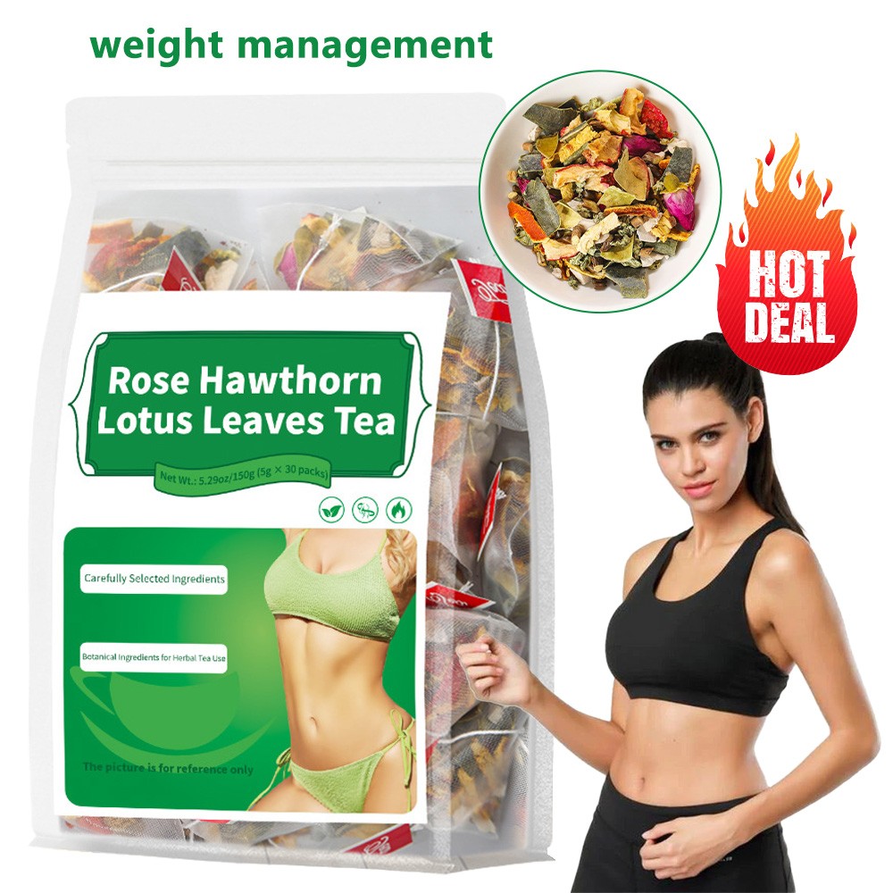 Rose Hawthorn Lotus Leaves Tea Management Healthy Body Shape 30 Packs Unisex