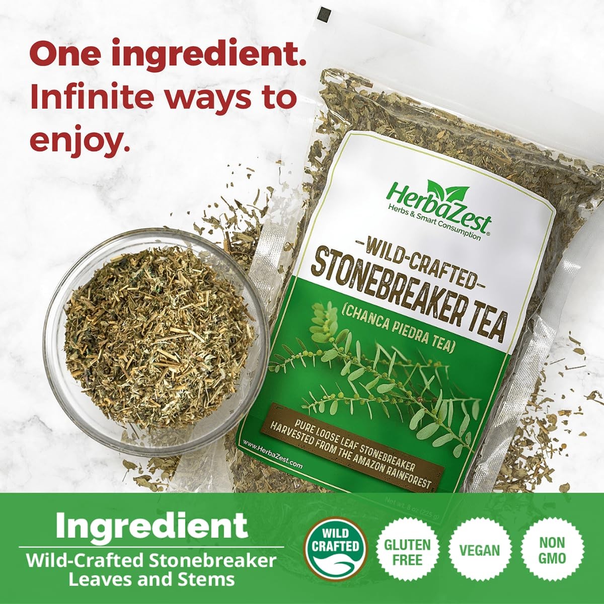 HerbaZest Chanca Piedra Tea (Stonebreaker/Stone Breaker) 8 Ounce (Pack of 1)