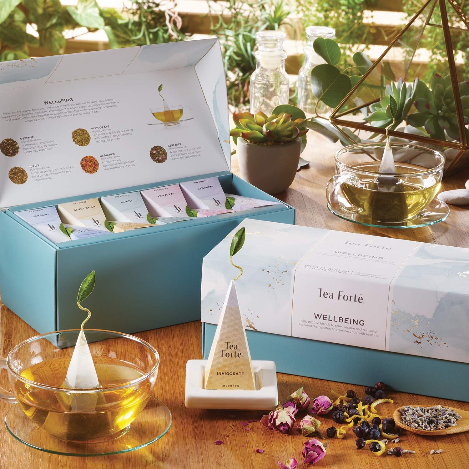 Premium Tea Gift Set – 20 Count Assorted Blends, Individually Wrapped Pyramid In