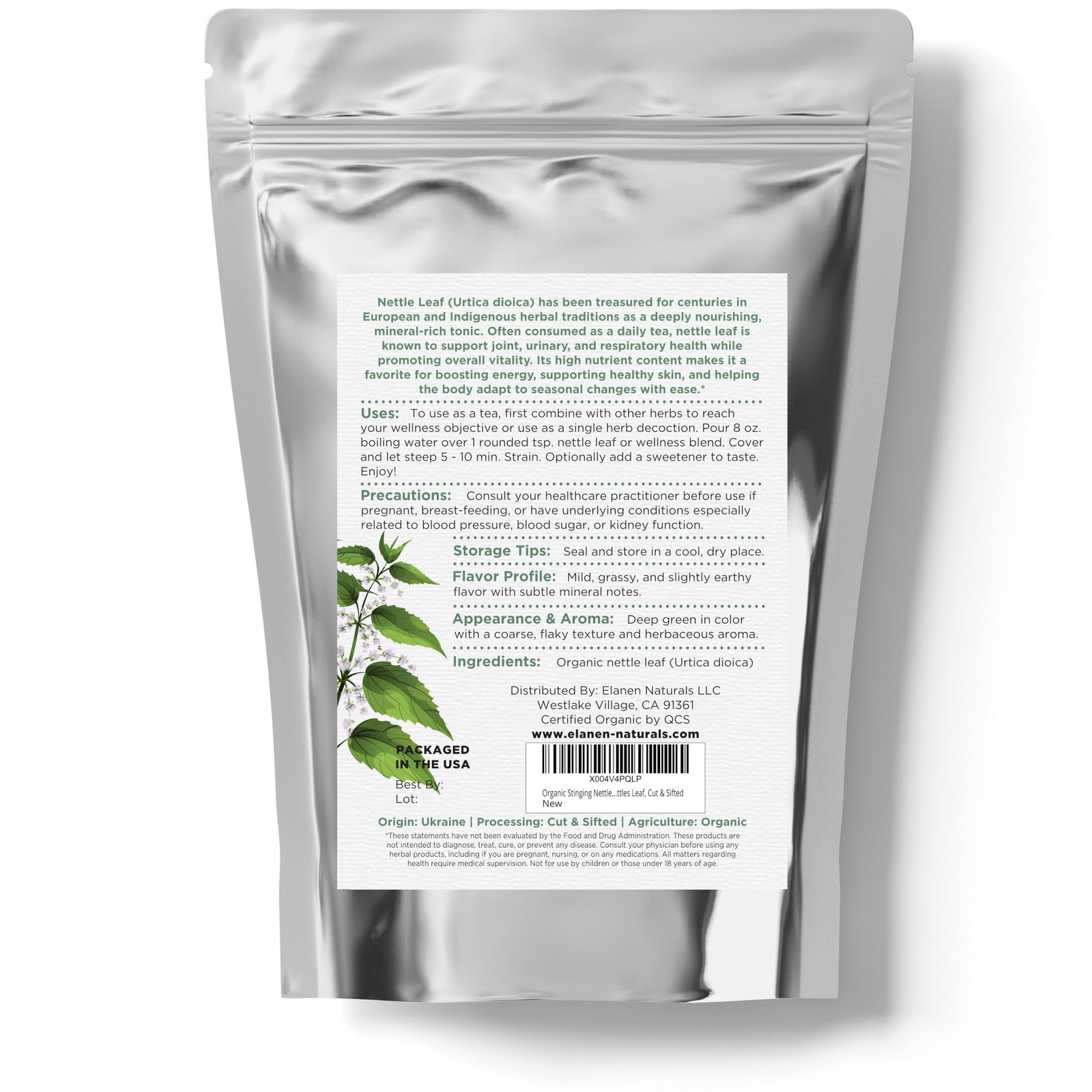 Organic Stinging Nettle 4 oz. (113g), USDA Certified Leaf…