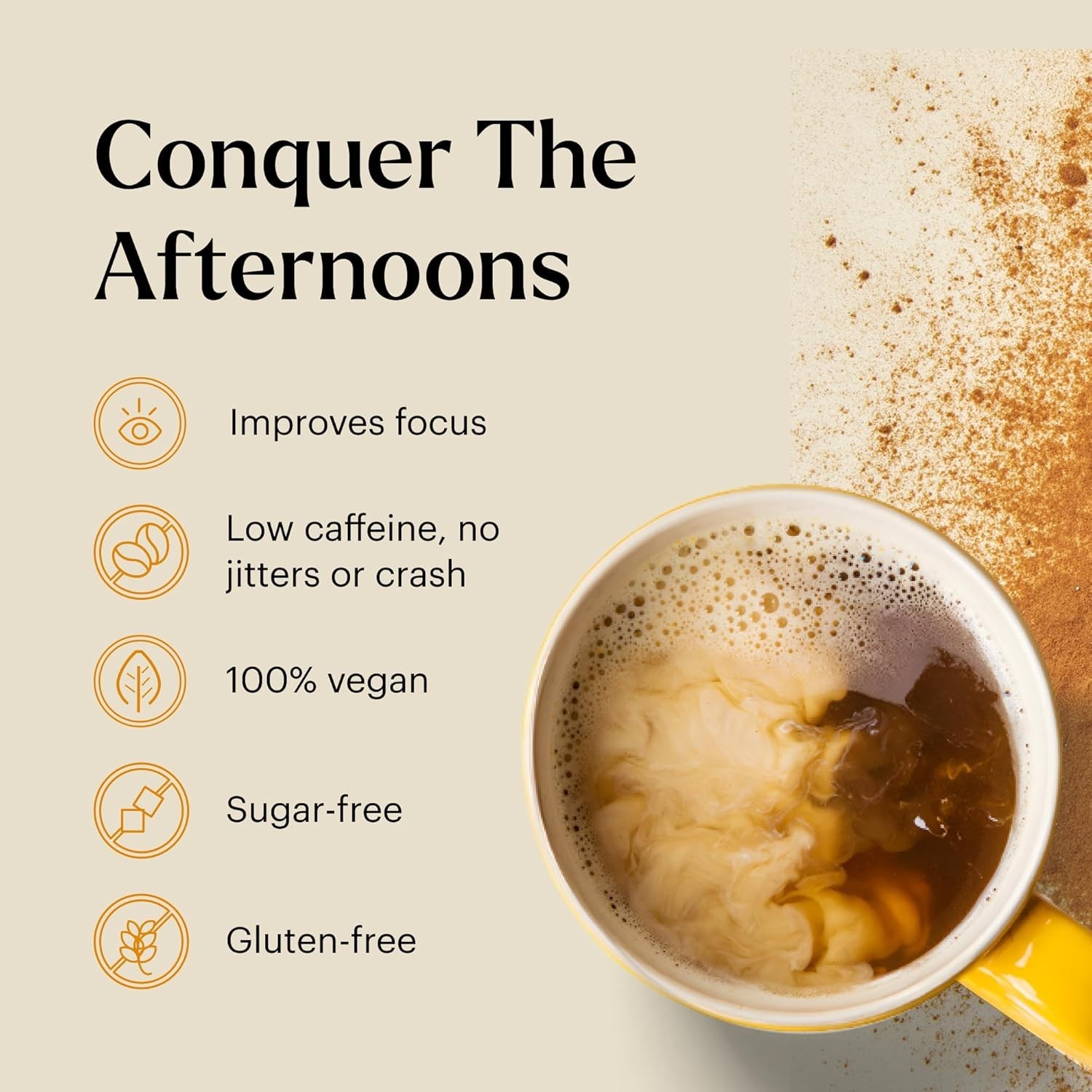 NoonBrew Oolong Mushroom Tea – Natural Energy, Focus & Mood Support, 30 Servings
