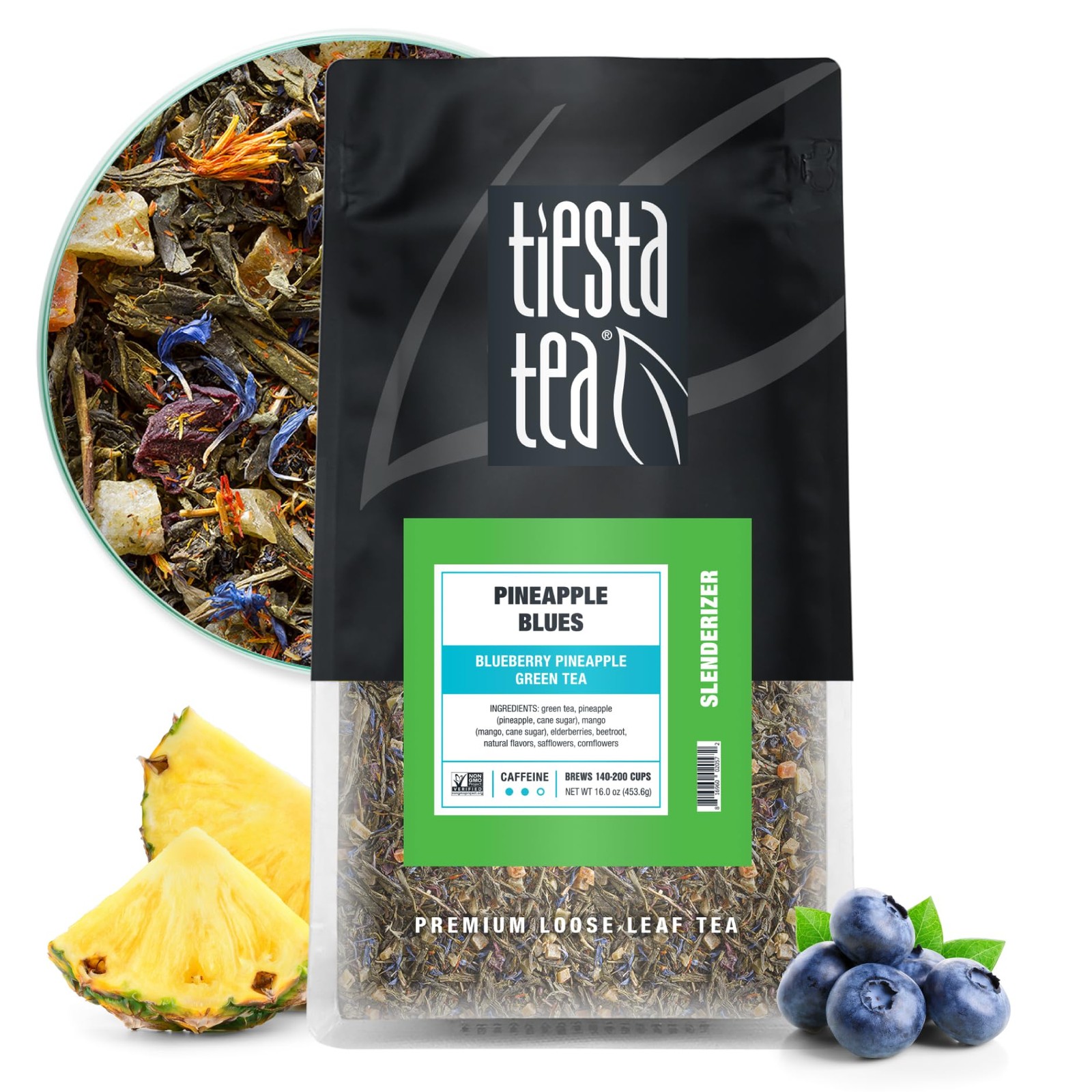 Blueberry Pineapple Green Tea Bulk Pouch 200 Cups Premium Loose Leaf Tea
