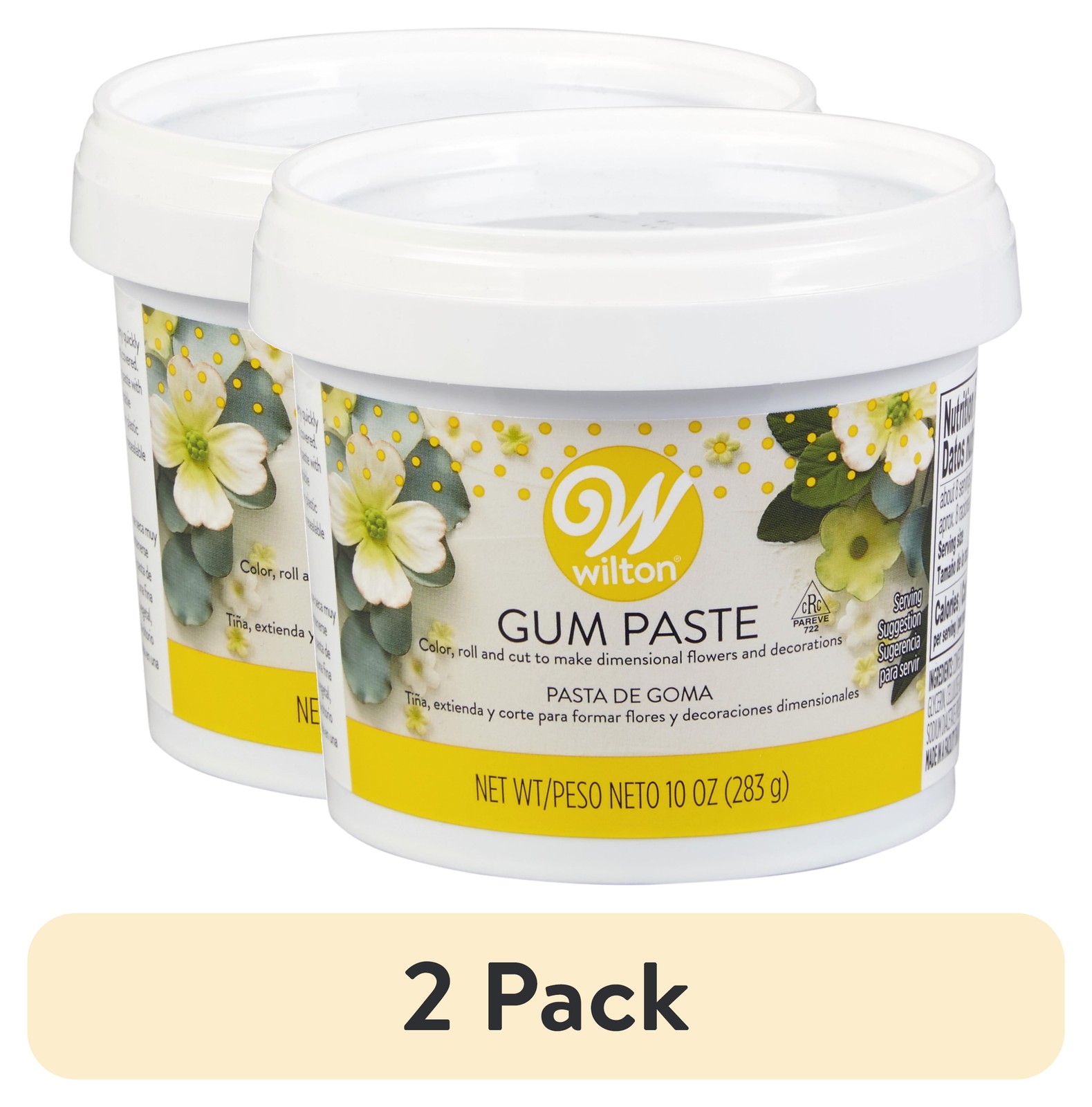 2 Pack Wilton White Gum Paste, Edible Decorations Frosting Icing 10oz