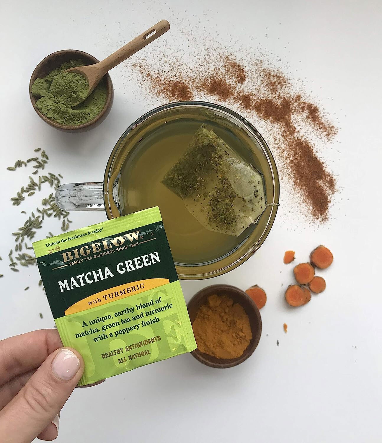 Bigelow Matcha Green Tea with Turmeric – 18 tea bags