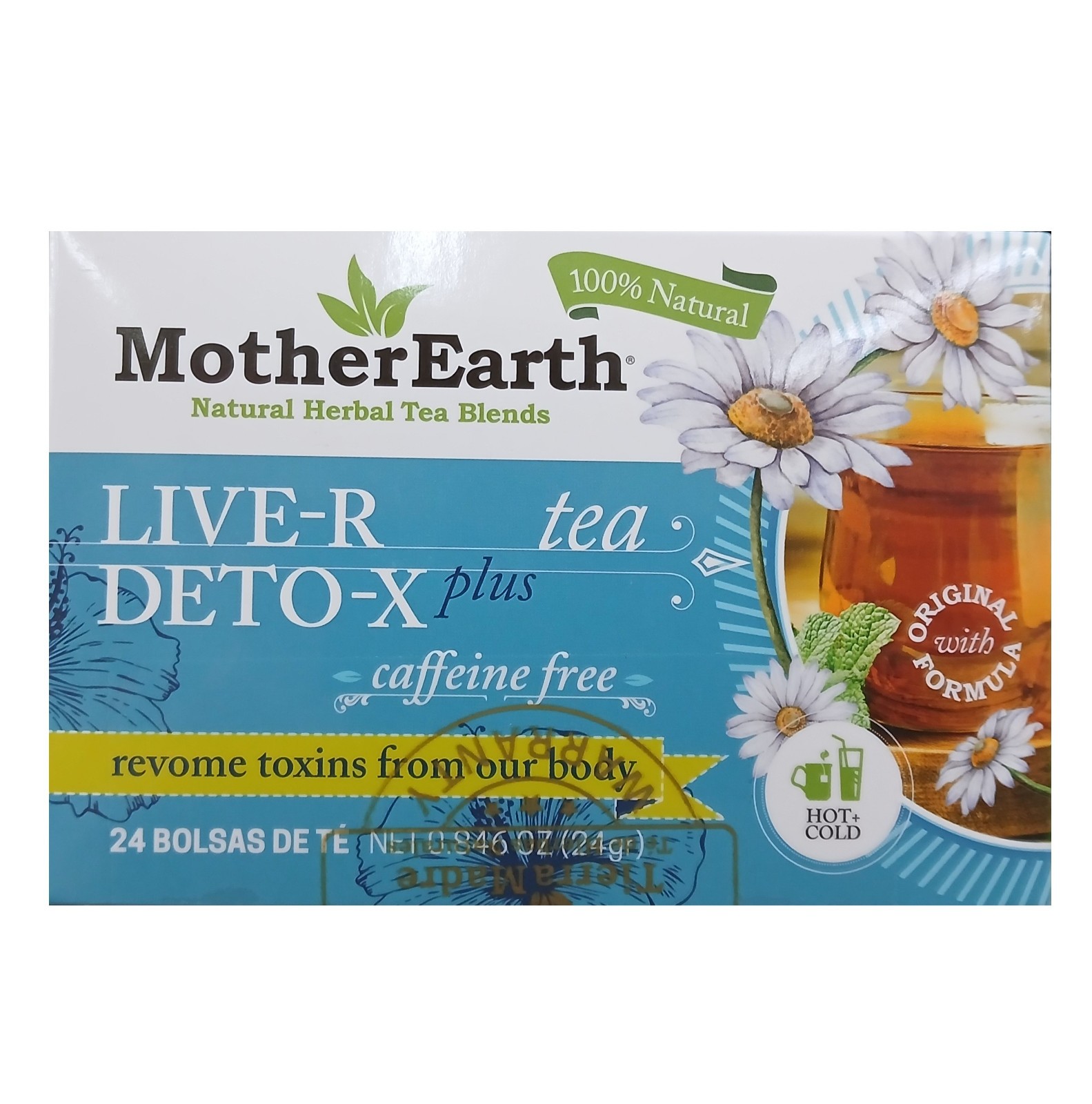 Mother Earth Liver Detox Herbal Tea Blend Caffeine Free 48 Tea Bags