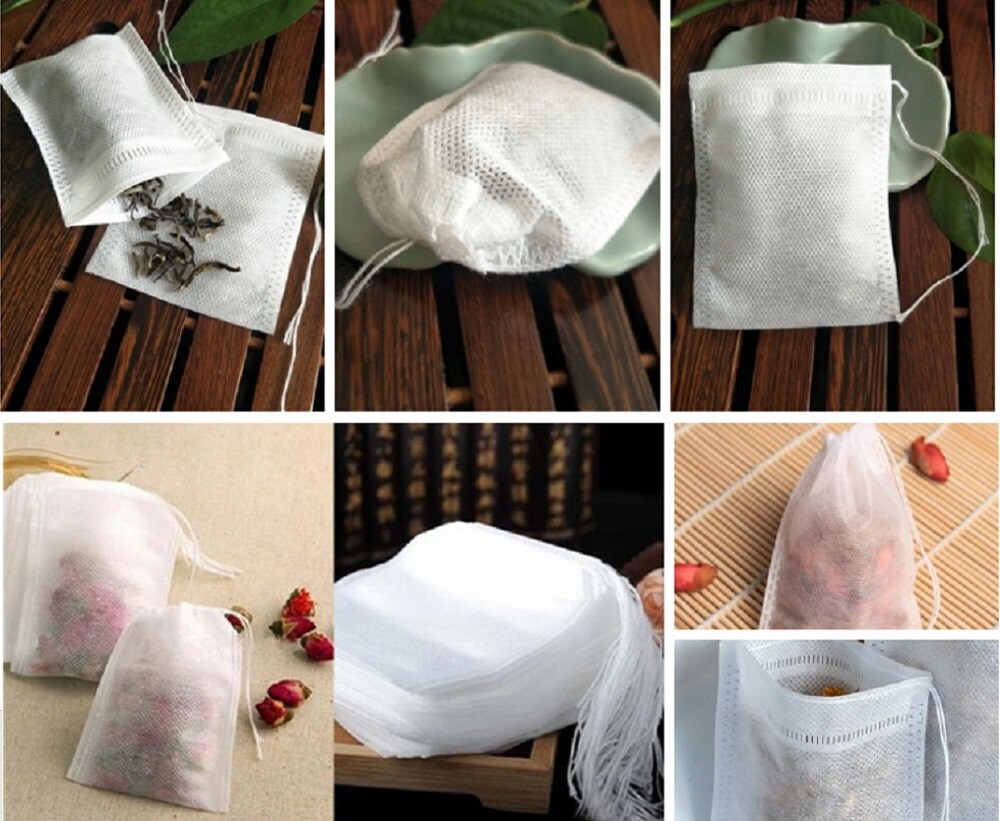 100 Pcs 8x10cm Non-woven Disposable Tea Bags – Empty Herb Loose Tea Filter Bags