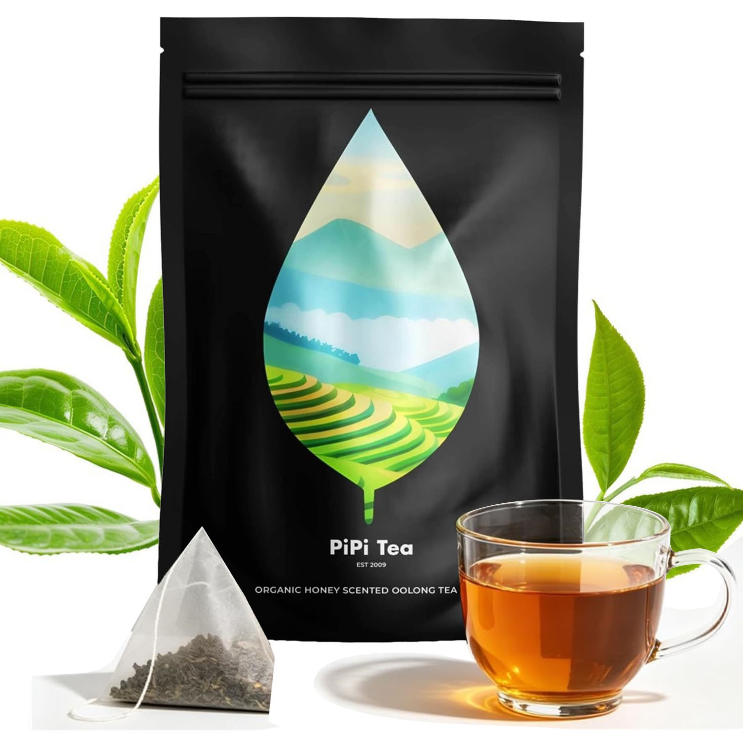 PiPi Tea Organic Oolong Tea Bags, 20 Tea Bags – Natural Cortisol & Calming Tea🔥