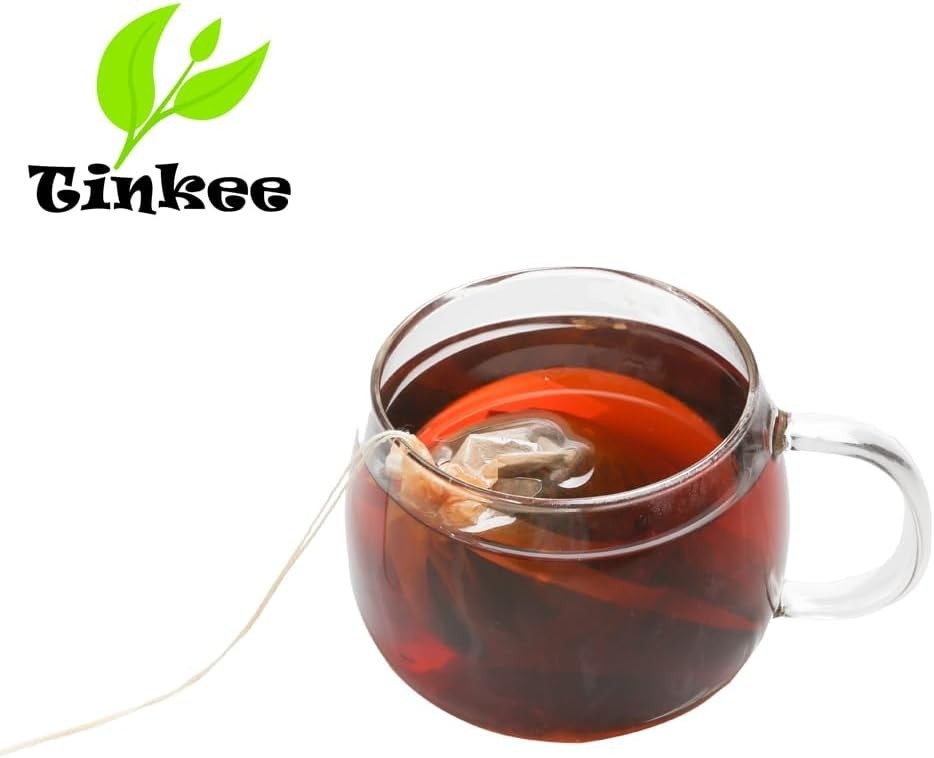 Tea Filter Bags Set of 100 Disposable Tea Infusers Natural Wood Pulp White