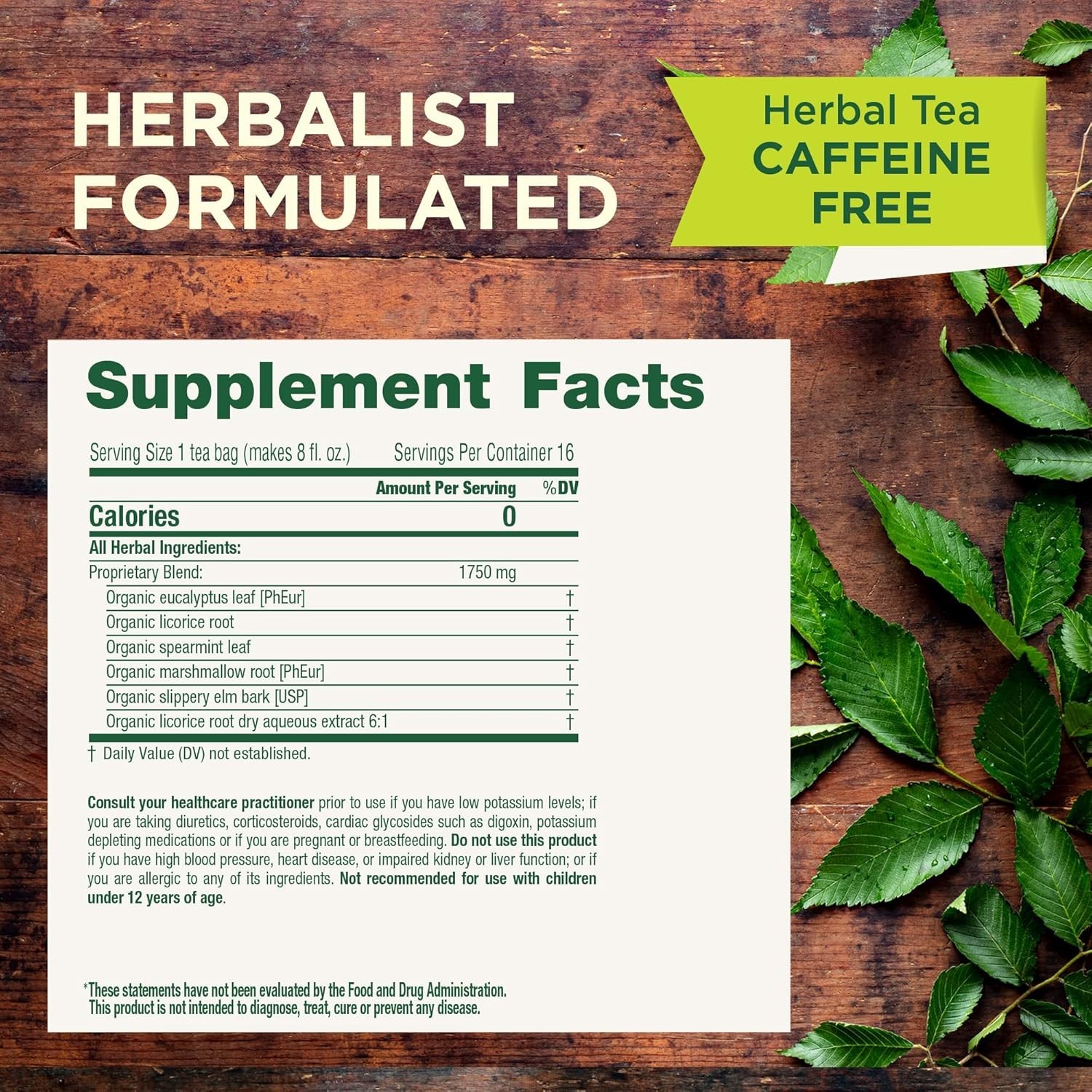 Organic, Throat Coat Tea, Eucalyptus & Slippery Elm – Supports Respiratory an…