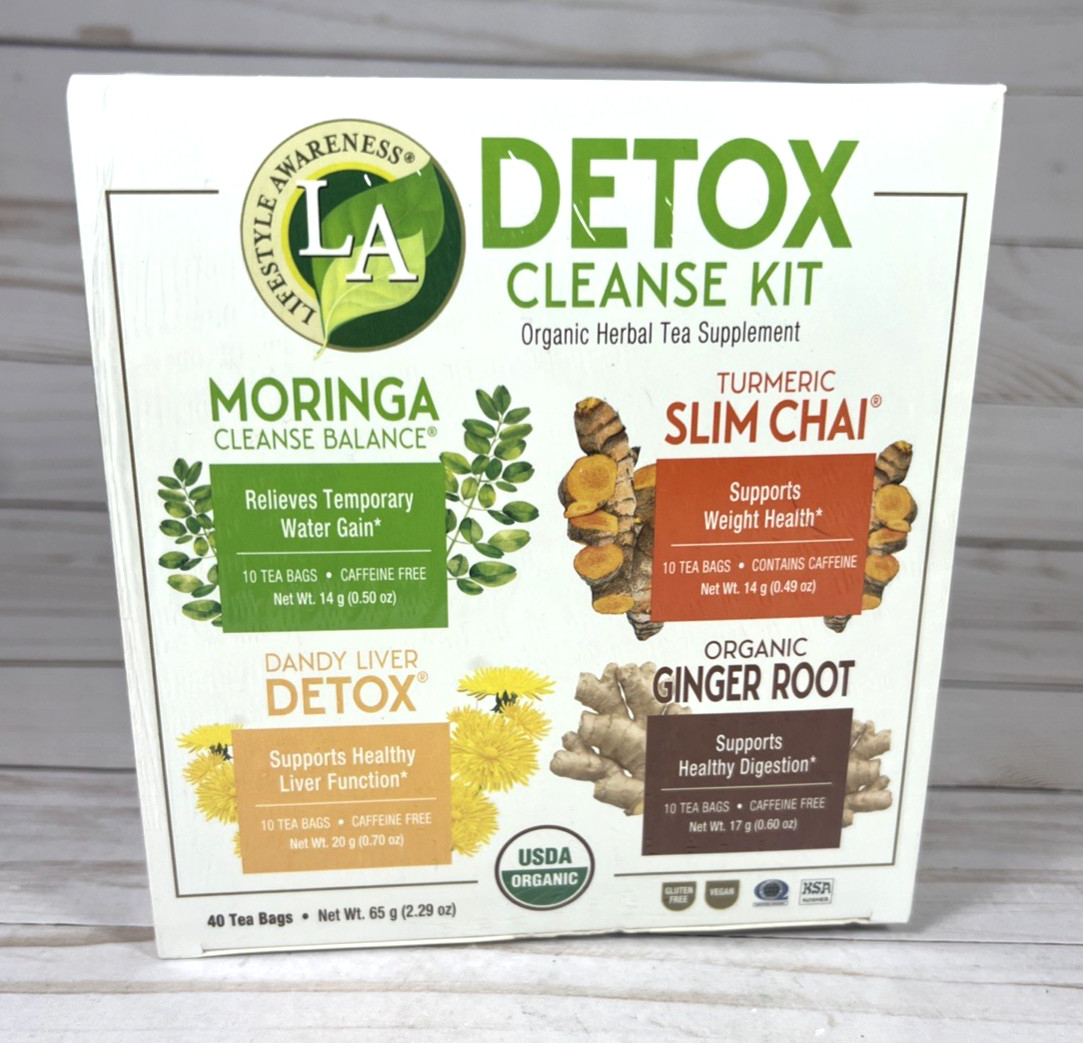 Lifestyle Awareness Detox Cleanse Kit Organic Tea 40 Bags 8/2027