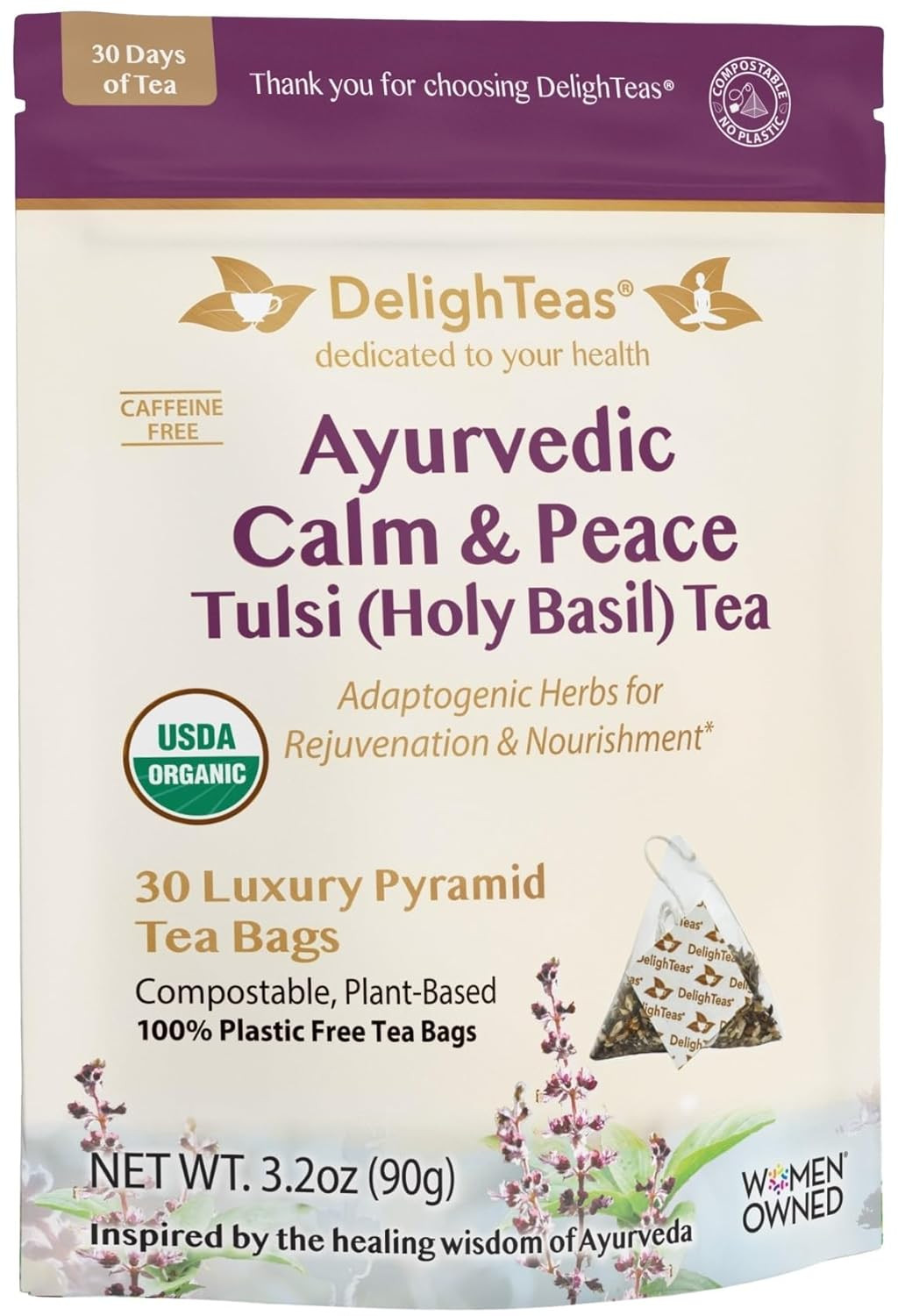 Tulsi Holy Basil Tea | Eco-Conscious Pyramid Tea Bags | Ayurvedic Tulsi, Ashw…
