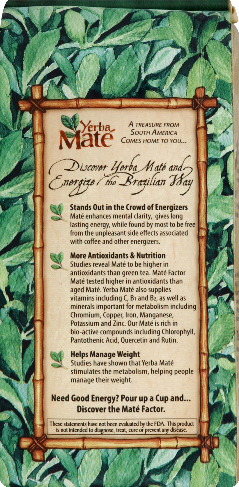 Mate Factor Tea Loose Yerba Fresh Green 12 oz (Pack of 6)