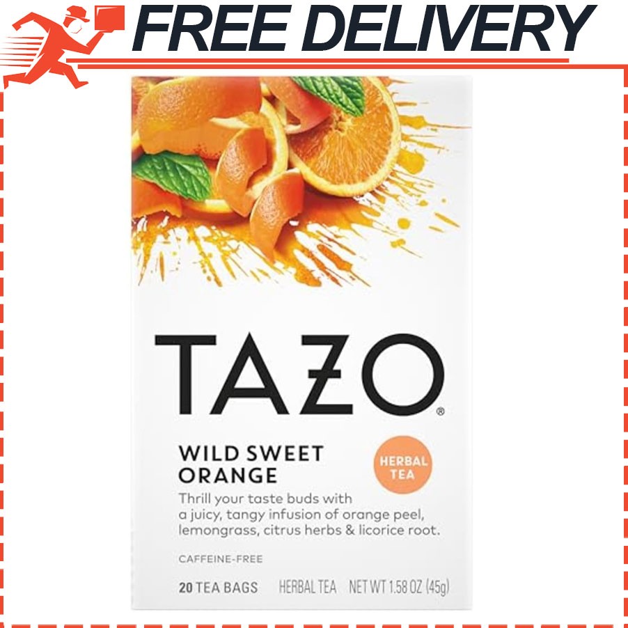 TAZO Wild Sweet Orange Tea Bags, Unsweetened Herbal Tea, Caffeine Free, 20 Bags