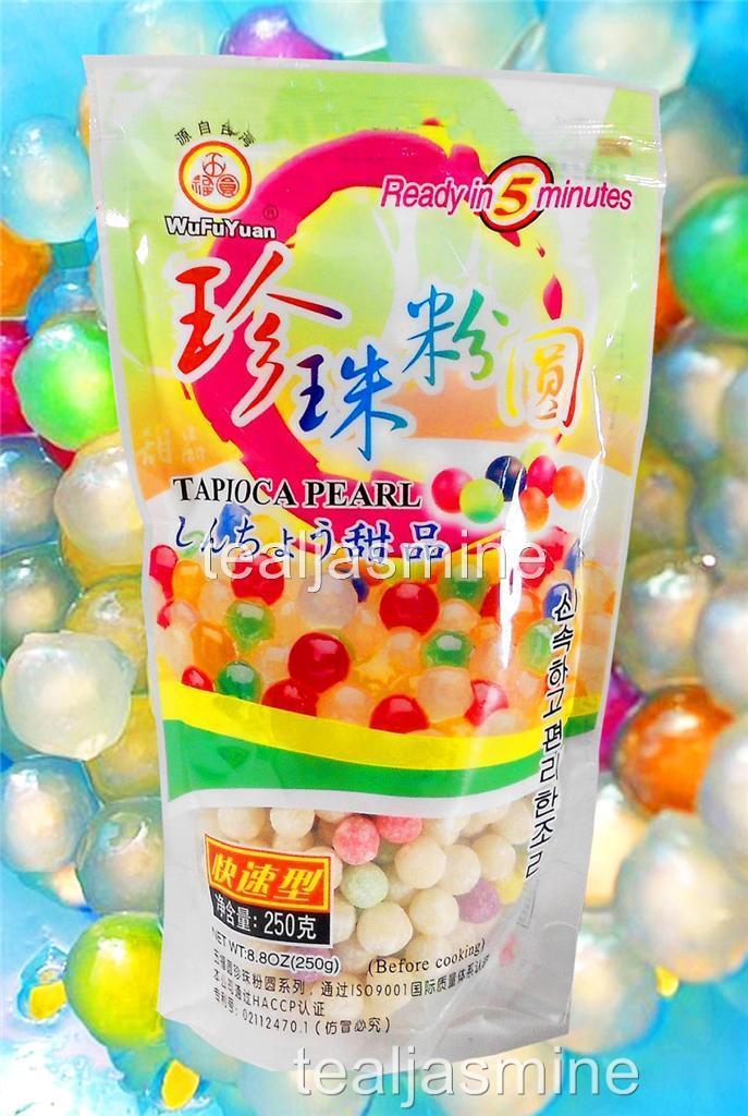 3-Pack Variety Tapioca Pearls Boba Bubble Tea WuFuYuan Brand Quick Cook 8.8 Oz
