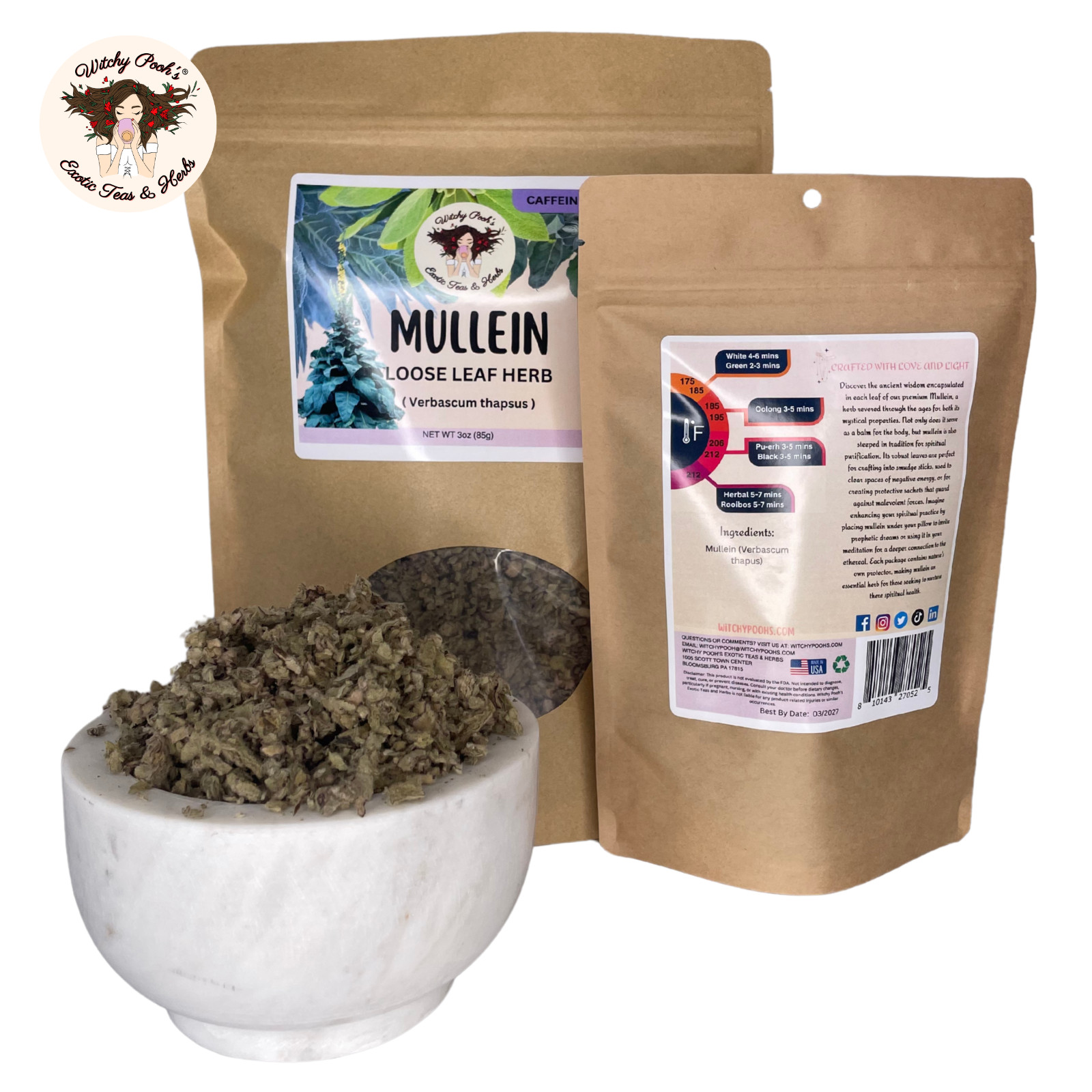Witchy Pooh’s Mullein Leaf Tea – Loose Leaf Herb, Caffeine Free