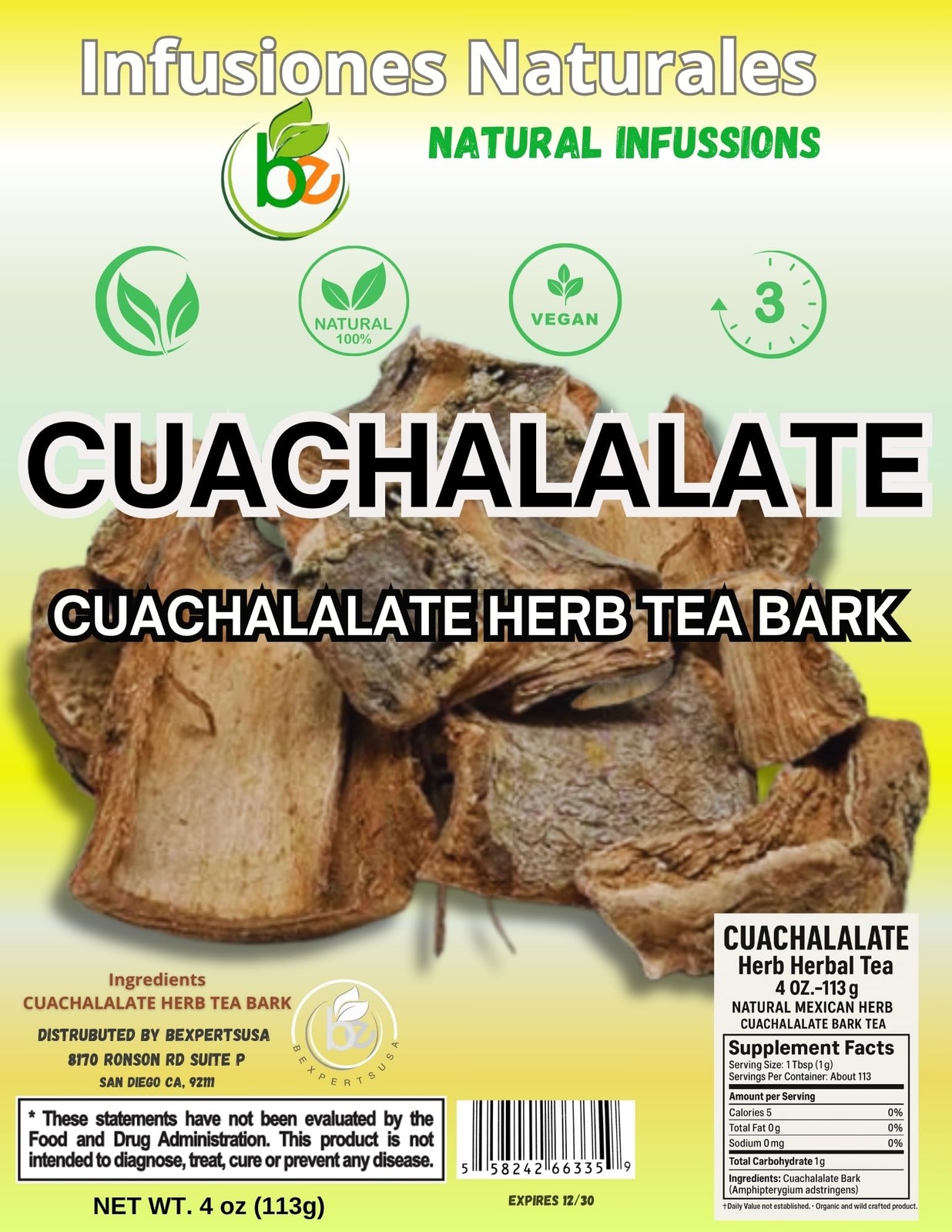 B-Experts Cuachalalate Tea 4 oz-113g. Mexican Cuachalala, Wildcrafted…