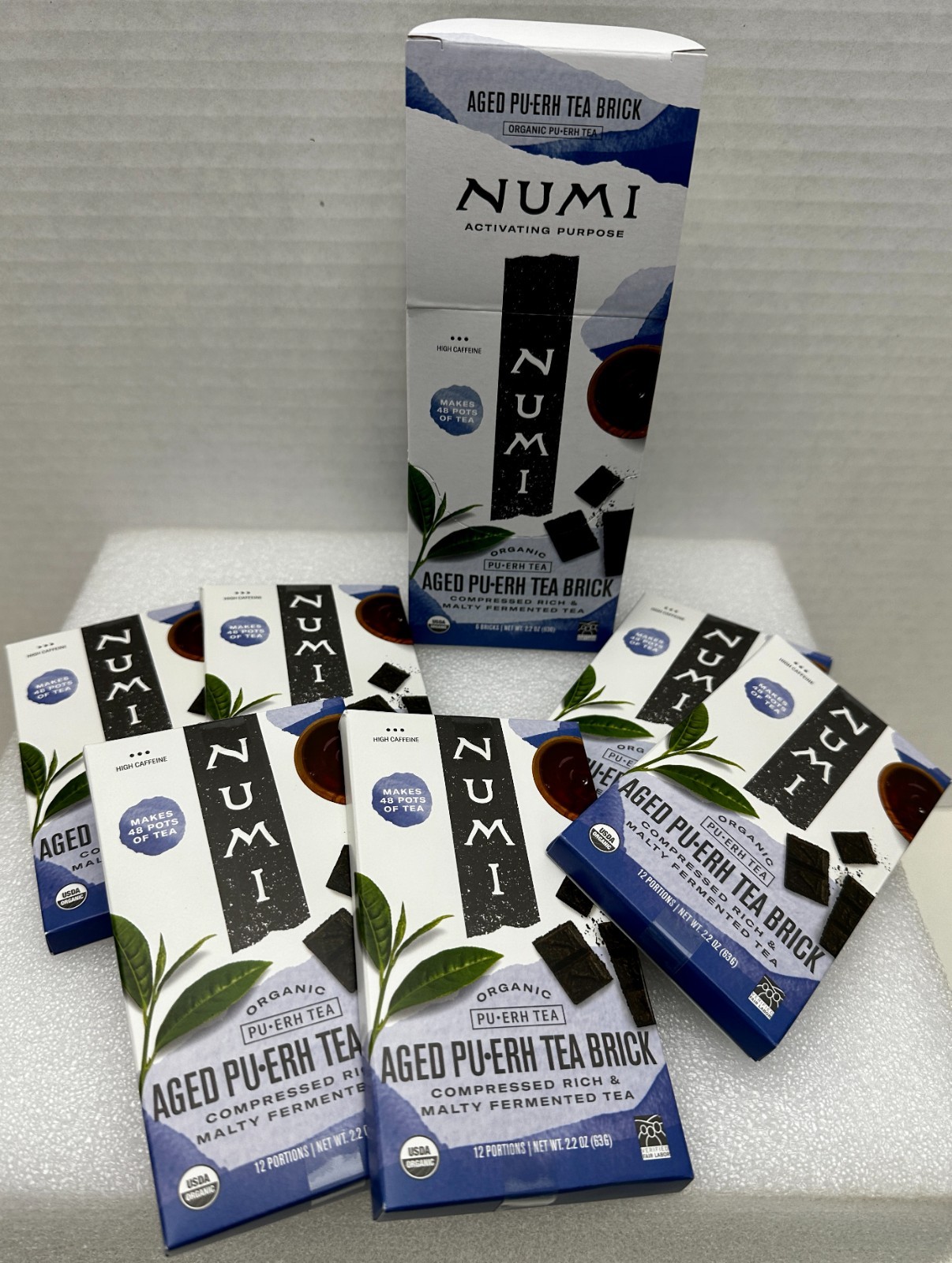 Numi Organic Pu-erh Tea Aged PU-ERH Tea Brick x6 Bricks High Caffeine BB: 2028