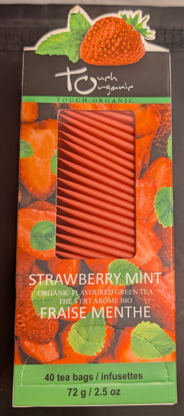 Touch Organic Strawberry Mint Green Tea 40 Tea Bags Best By 06/13/2027