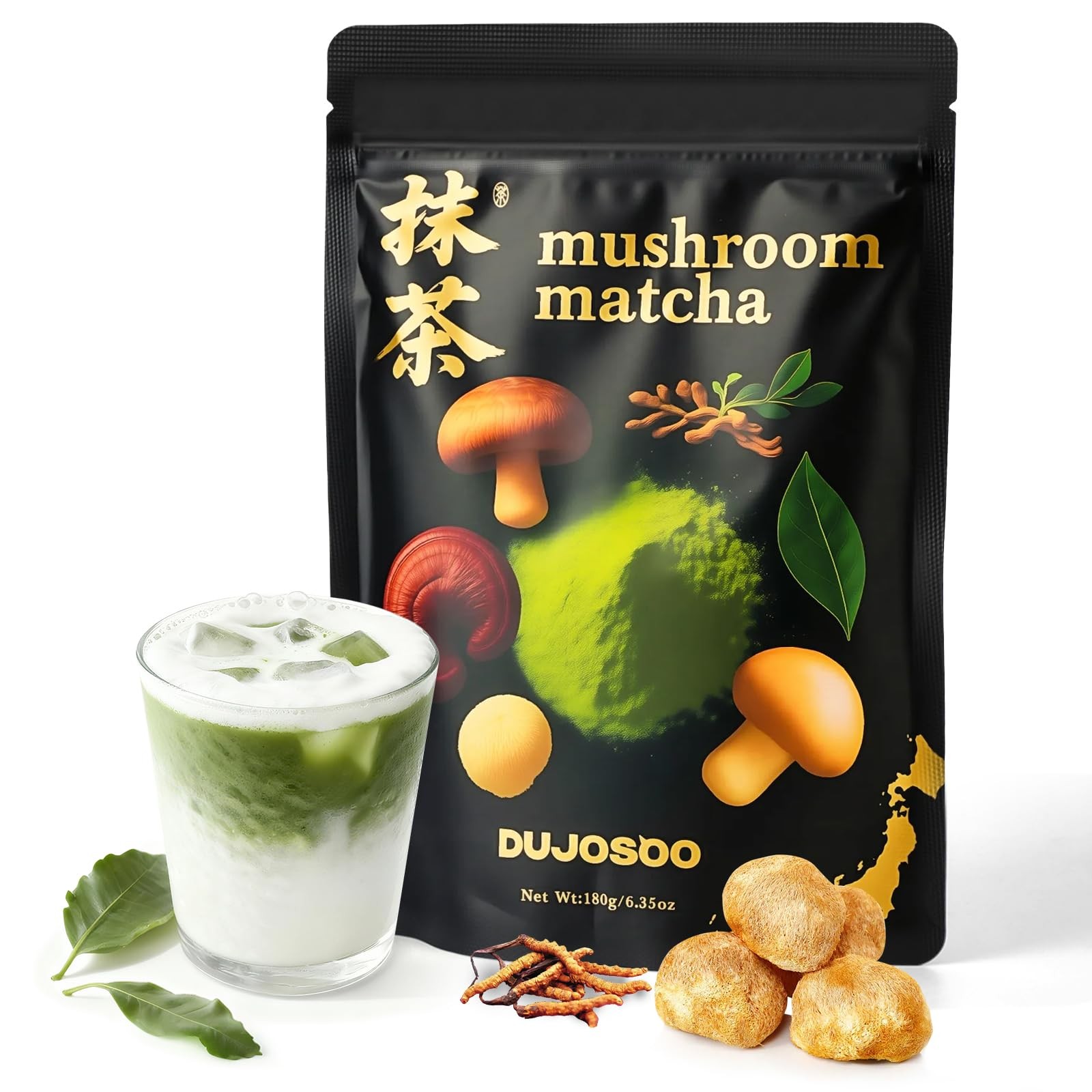 Mushroom Matcha, with 6 Adaptogenic Mushrooms and Ceremonial-Grade Matcha for…