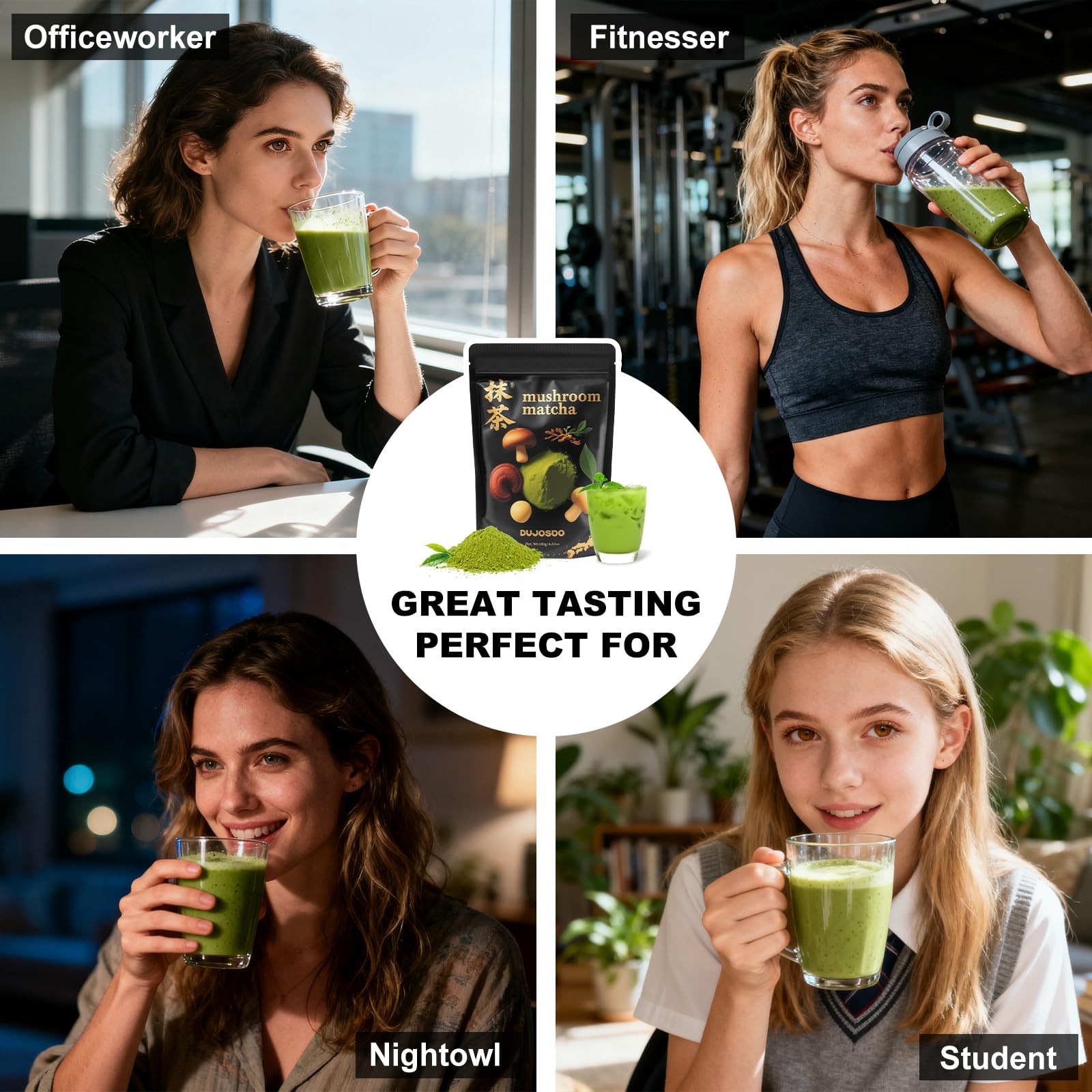 Mushroom Matcha, with 6 Adaptogenic Mushrooms and Ceremonial-Grade Matcha for…