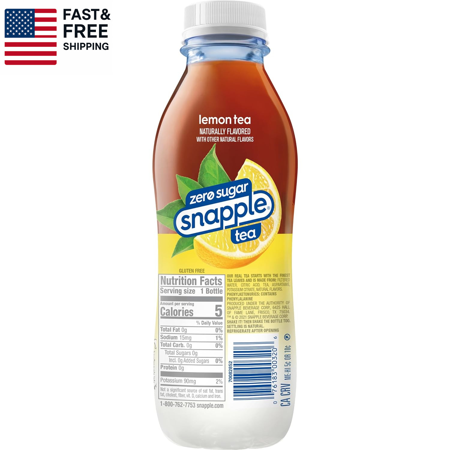 Zero Sugar Lemon Iced Tea, 16 Fl Oz, Pack of 12