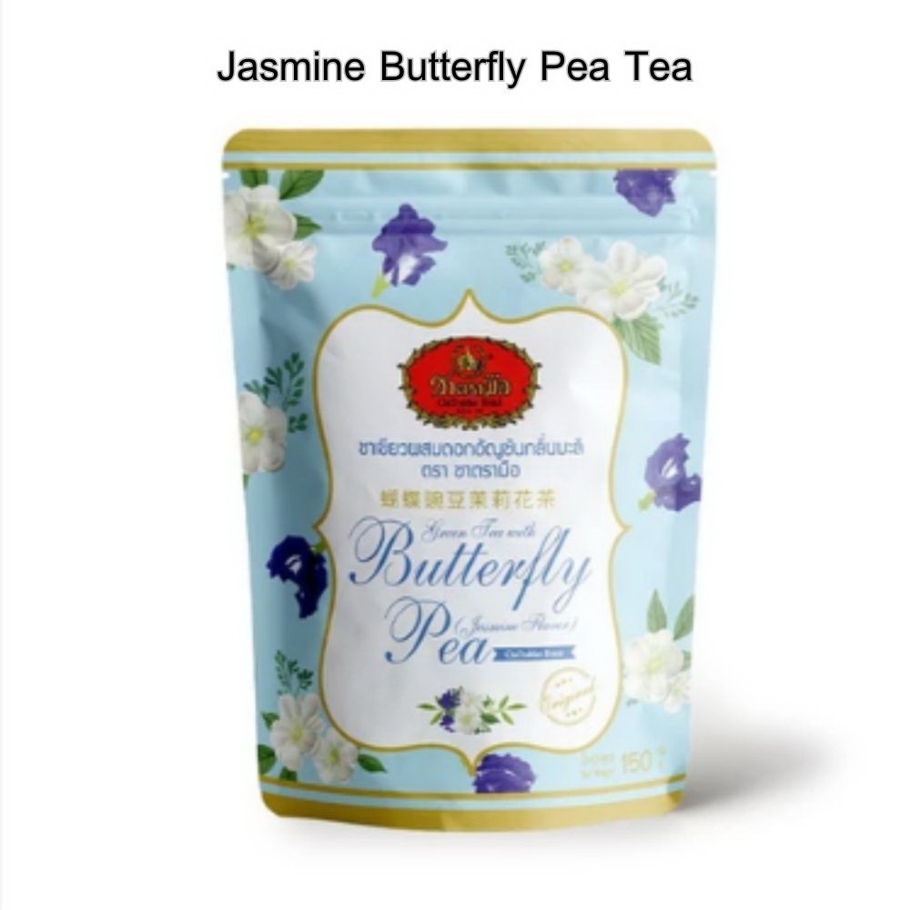 Cha Tra Mue Jasmine Butterfly Pea Herbal Tea 150g Natural ThaiTea Drink Thailand