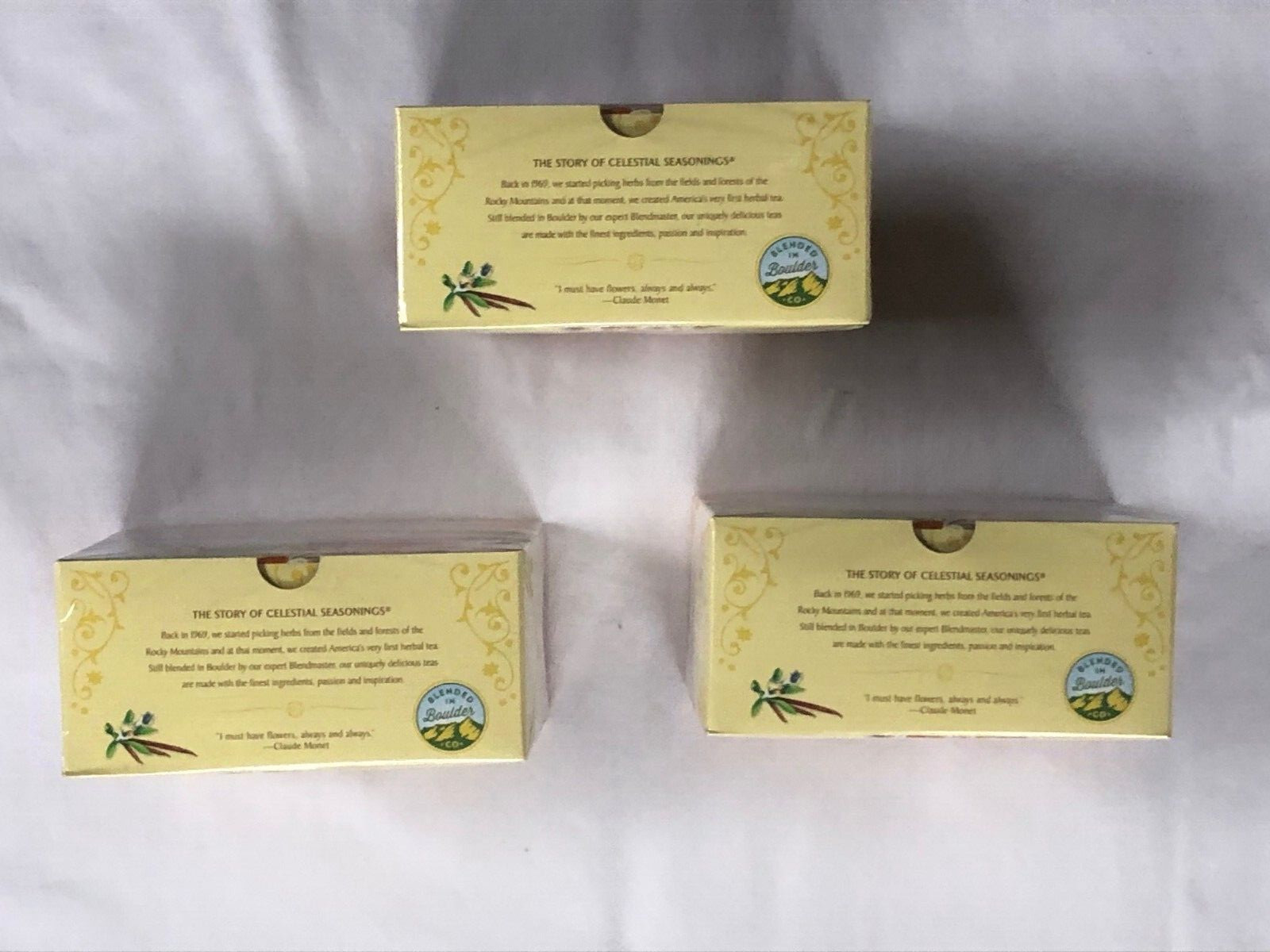 3-PACK LOT CELESTIAL SEASONINGS HERBAL TEA HONEY VANILLA CHAMOMILE CAFFEINE FREE