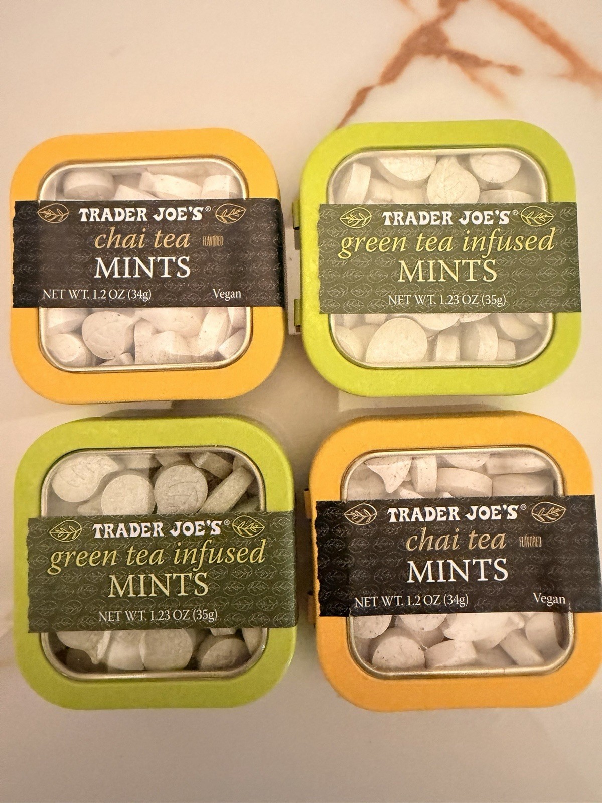 4-Pack Trader Joe’s Chai Tea & Green Tea Infused Mints